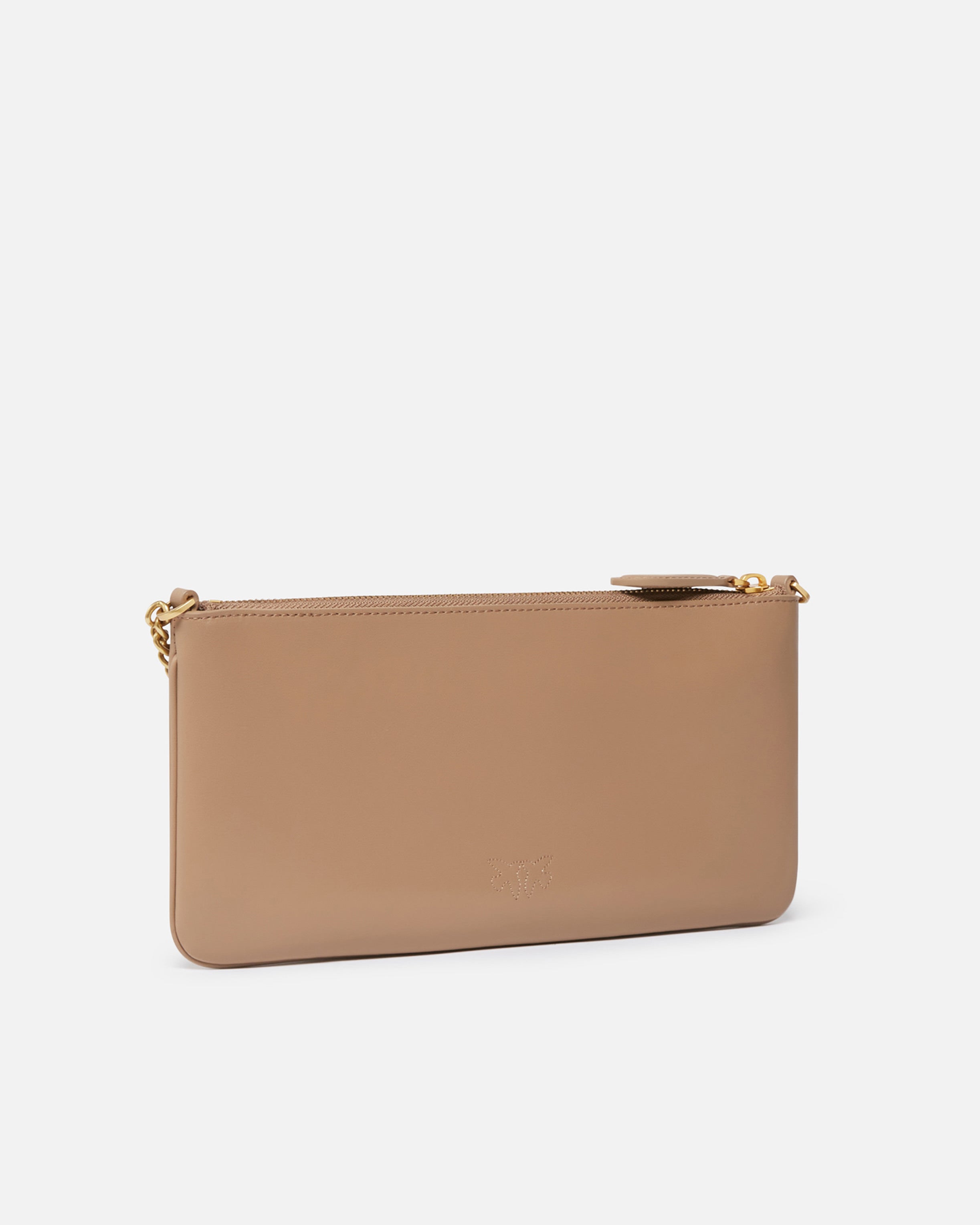 Pinko Horizontal Flat torebka skórzana brązowa
