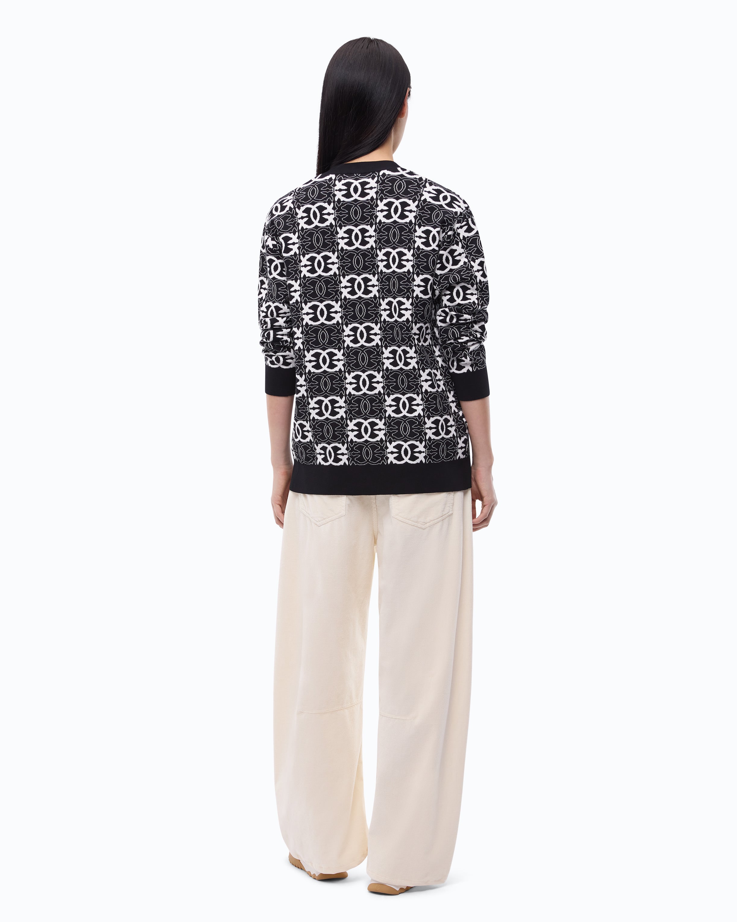 Pinko kardigan oversize Love Birds z guzikami