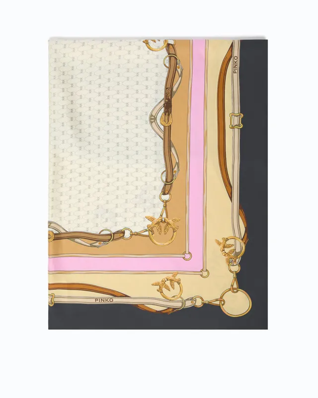 Pinko Limbo Foulard apaszka beżowa jedwabna