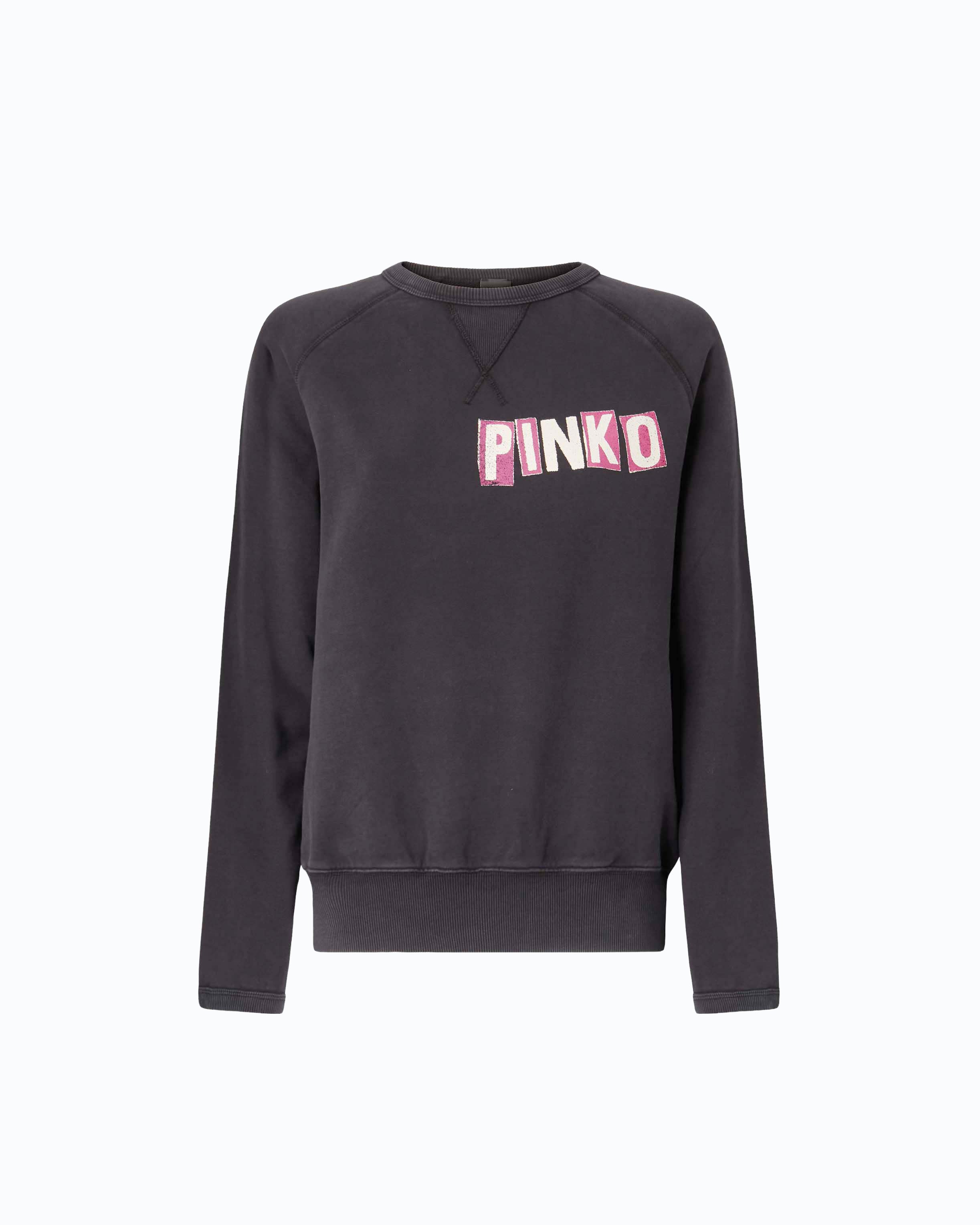 Pinko Quiet Is The New Punk bluza czarna bawełniana