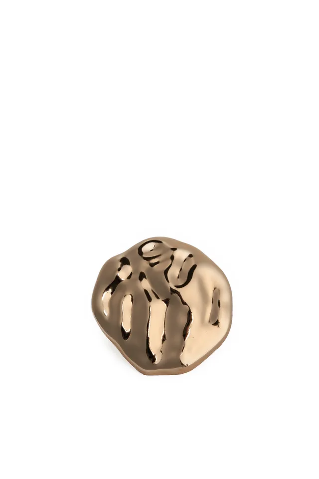 Bronx and Banco Molten Gold Round Large pierścionek złoty