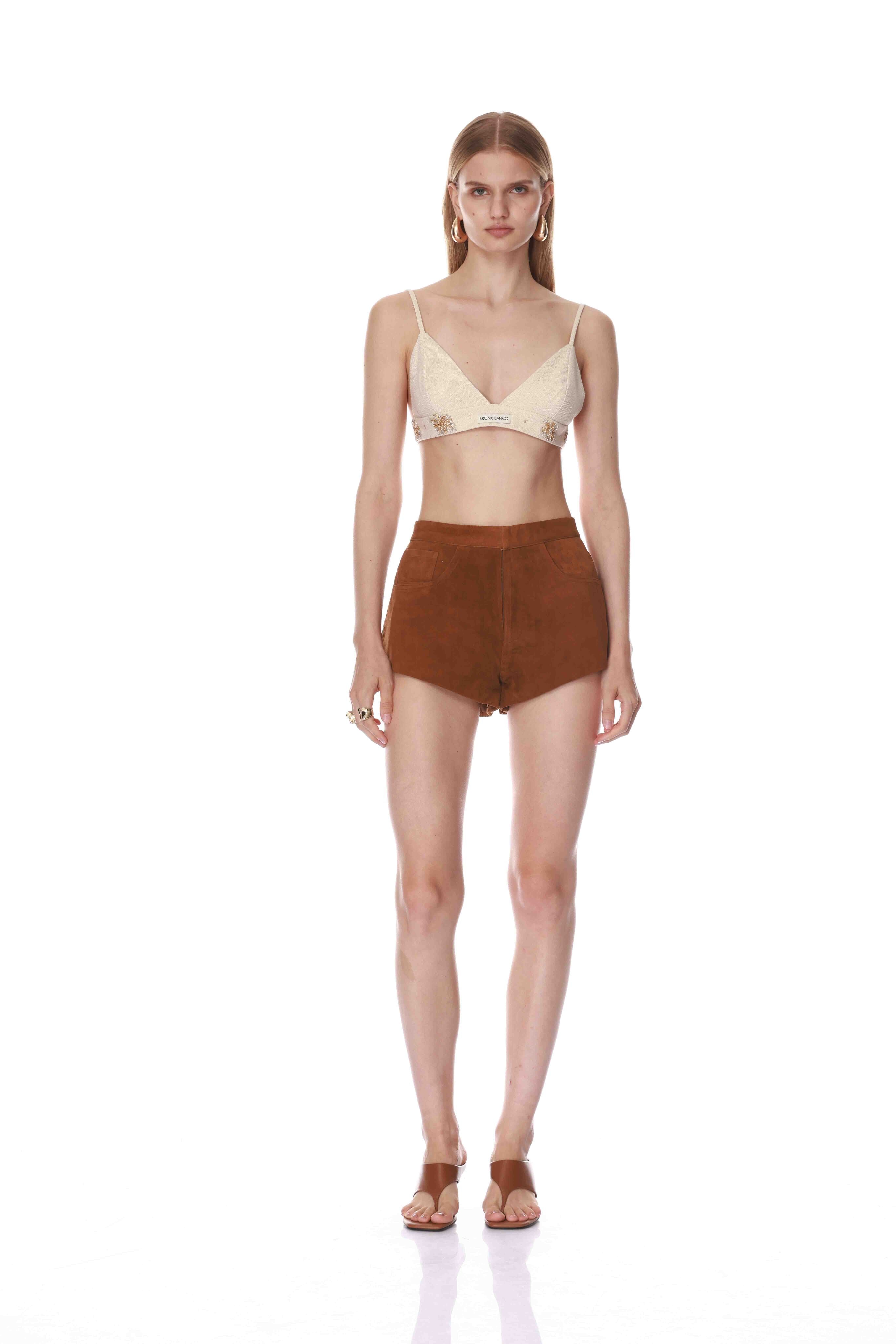 Bronx and Banco Suede Shorts szorty zamszowe brązowe
