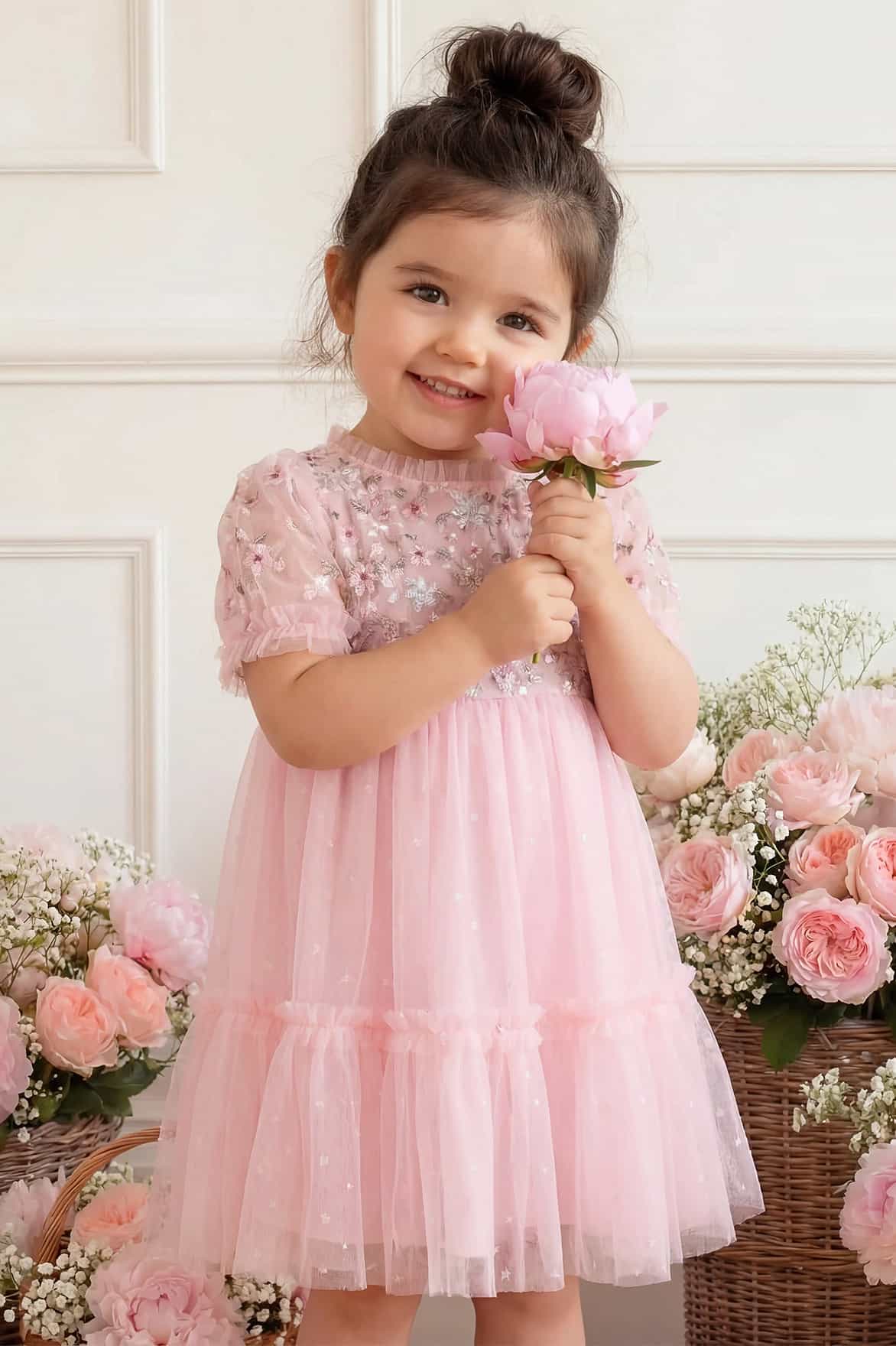 Needle & Thread Garland Ribbon sukienka Pink 3-24M