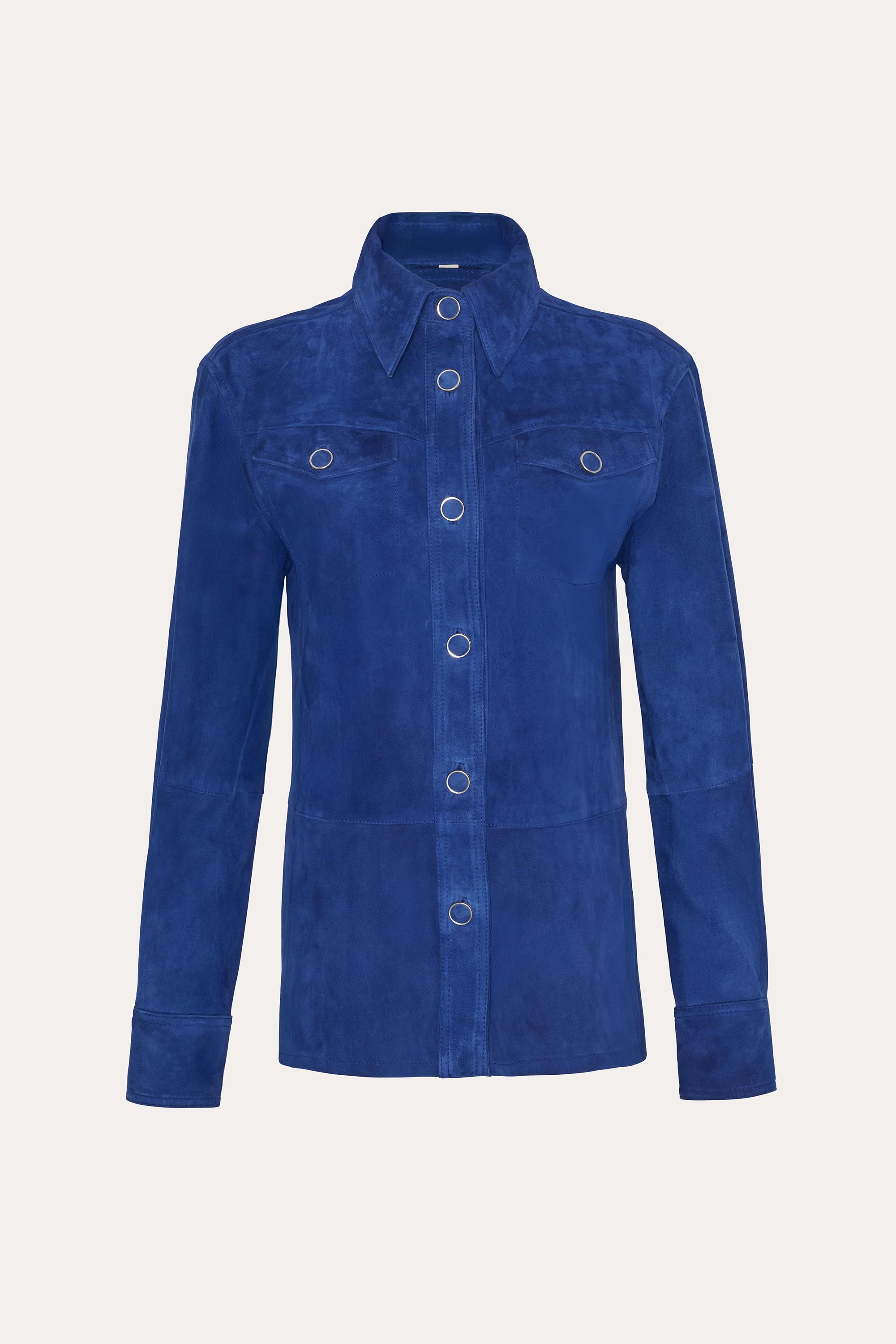 Elie Tahari Althea Shacket kurtka zamsz azure