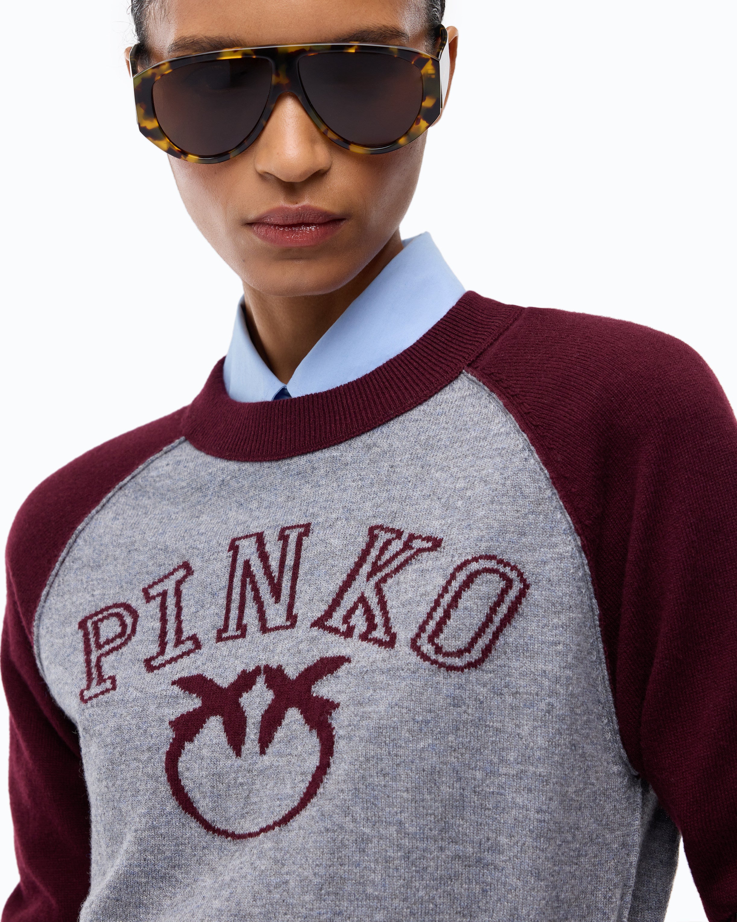 Pinko Amsterdam Sweater sweter wełna kaszmir szary