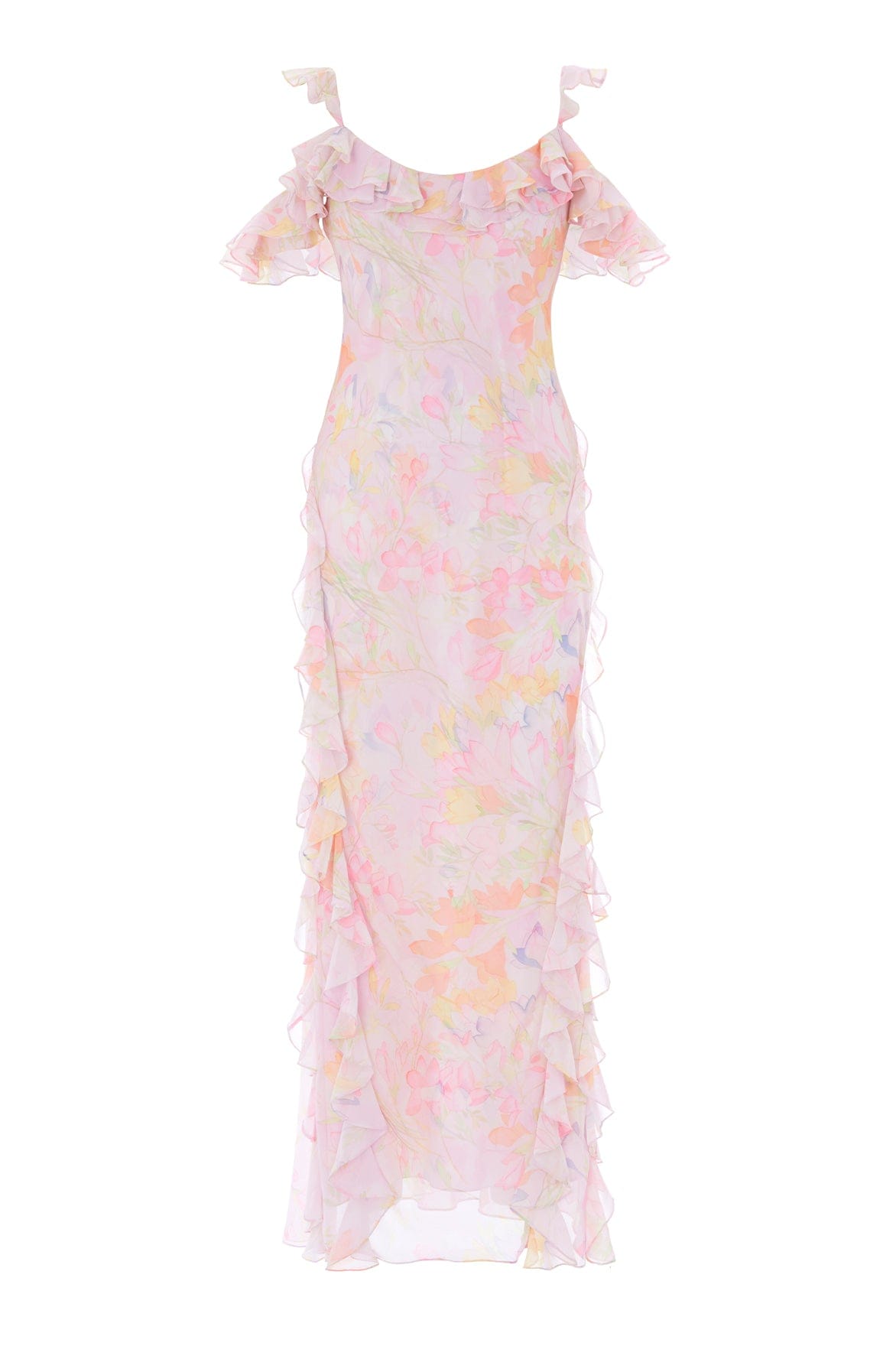 Needle & Thread Floating Freesias Georgette Cami Gown sukienka różowa