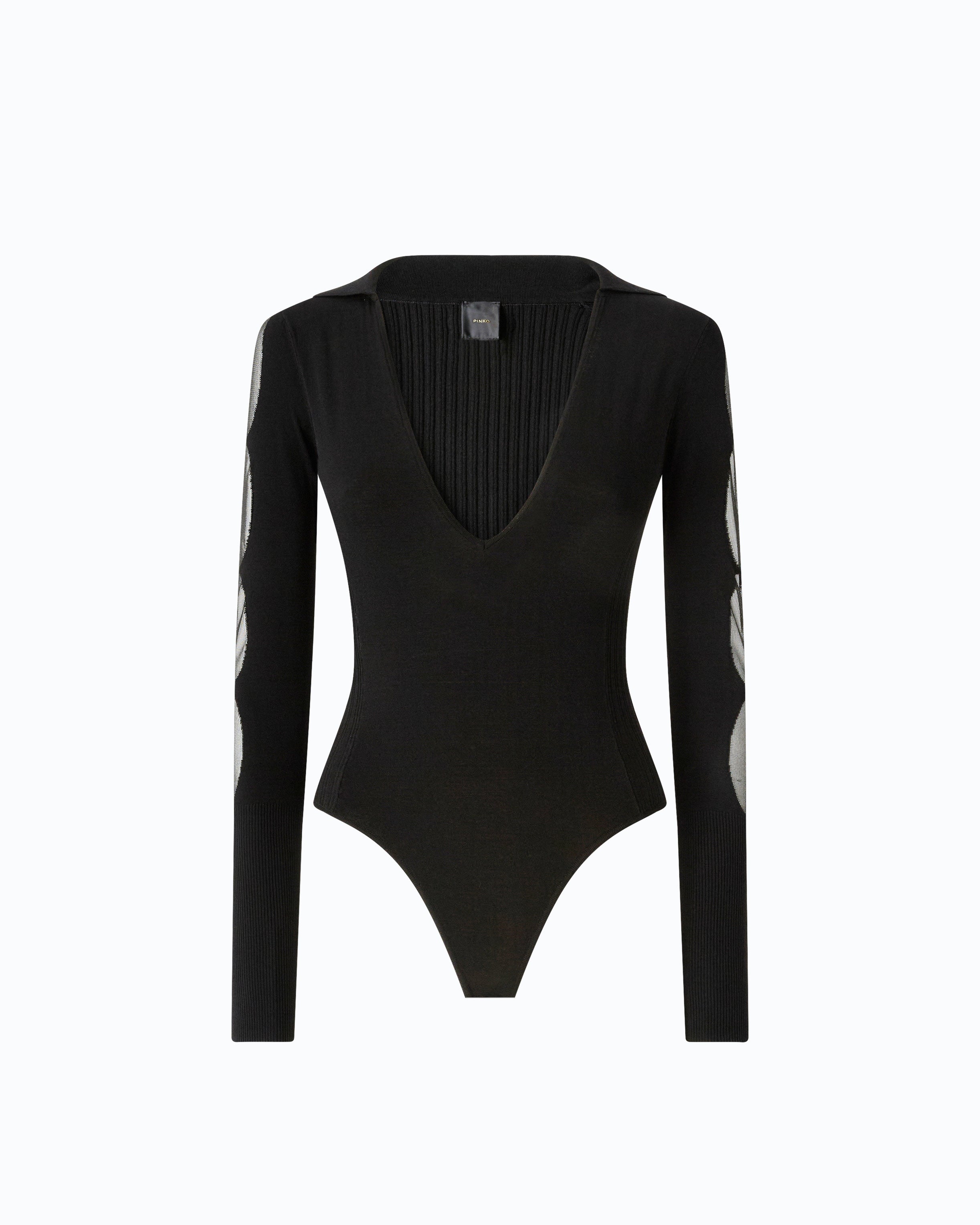 Pinko Danzica Bodysuit body dzianinowe czarne