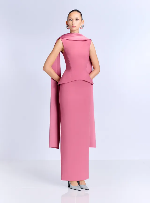 Solace London The Annie Maxi sukienka Dark Rose bez rękawów