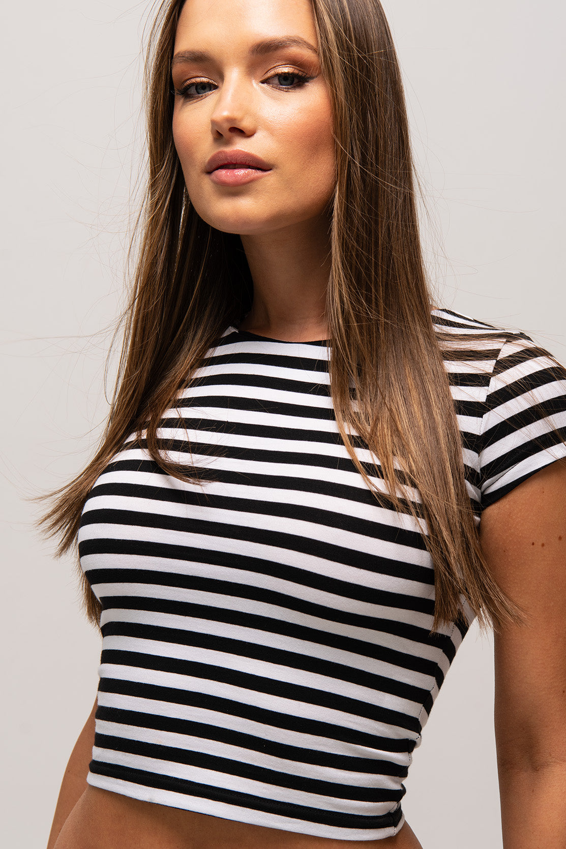 Nudyess Clara top Black Stripes bawełniany