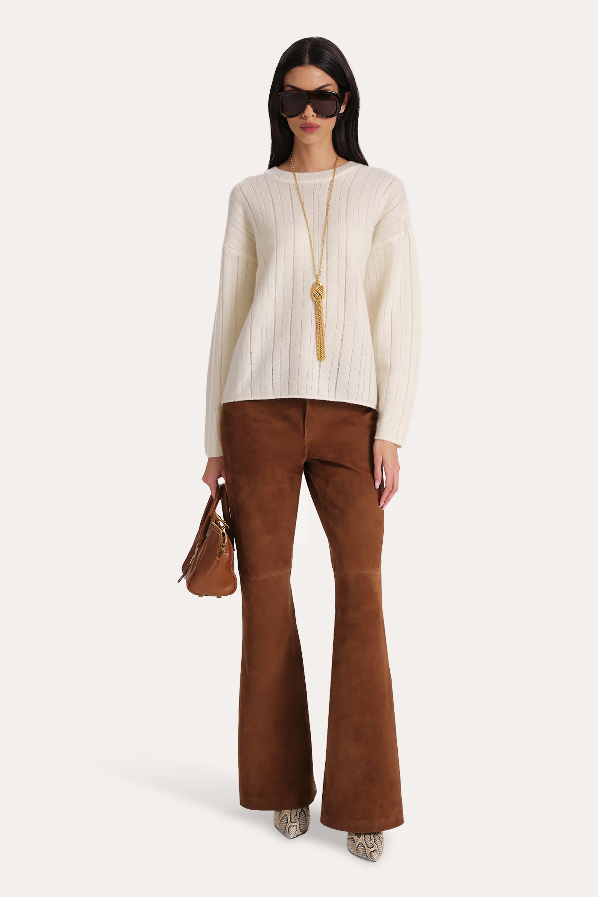 Elie Tahari Cashmere Wool sweter Ivory wełna kaszmir