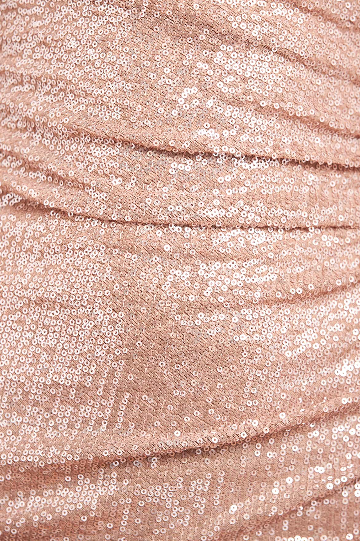 Needle & Thread Malia One-Shoulder sukienka koktajlowa Beige cekiny