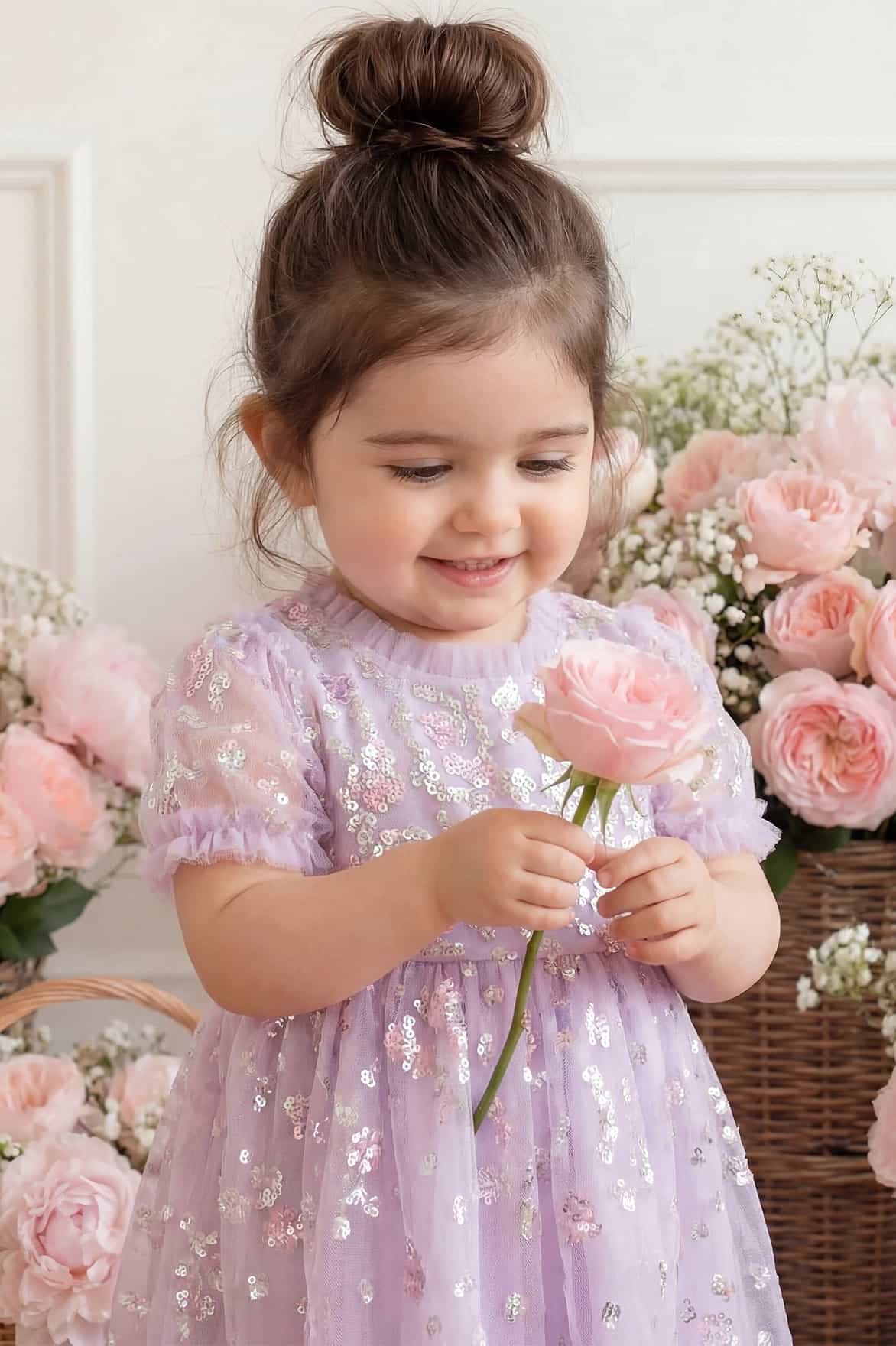 Needle & Thread Confetti Baby Dress sukienka fioletowa cekiny