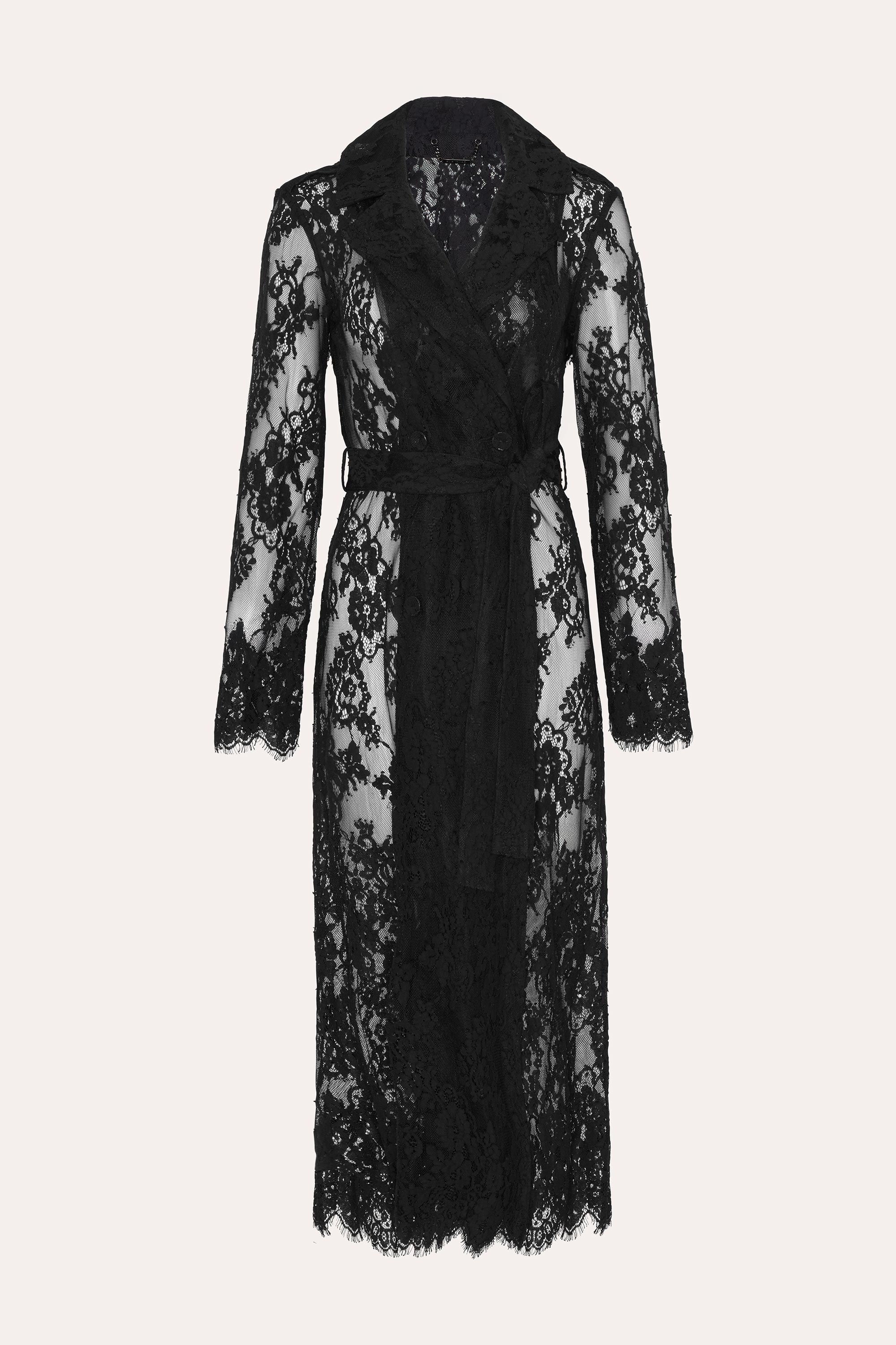 Elie Tahari Alix płaszcz Black Onyx koronka