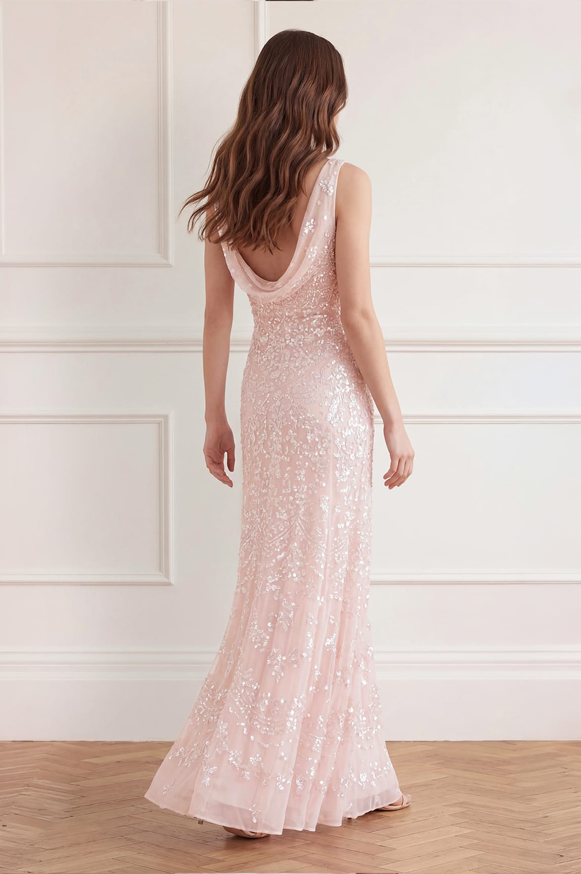 Needle & Thread Freya Georgette Gown sukienka różowa Shell