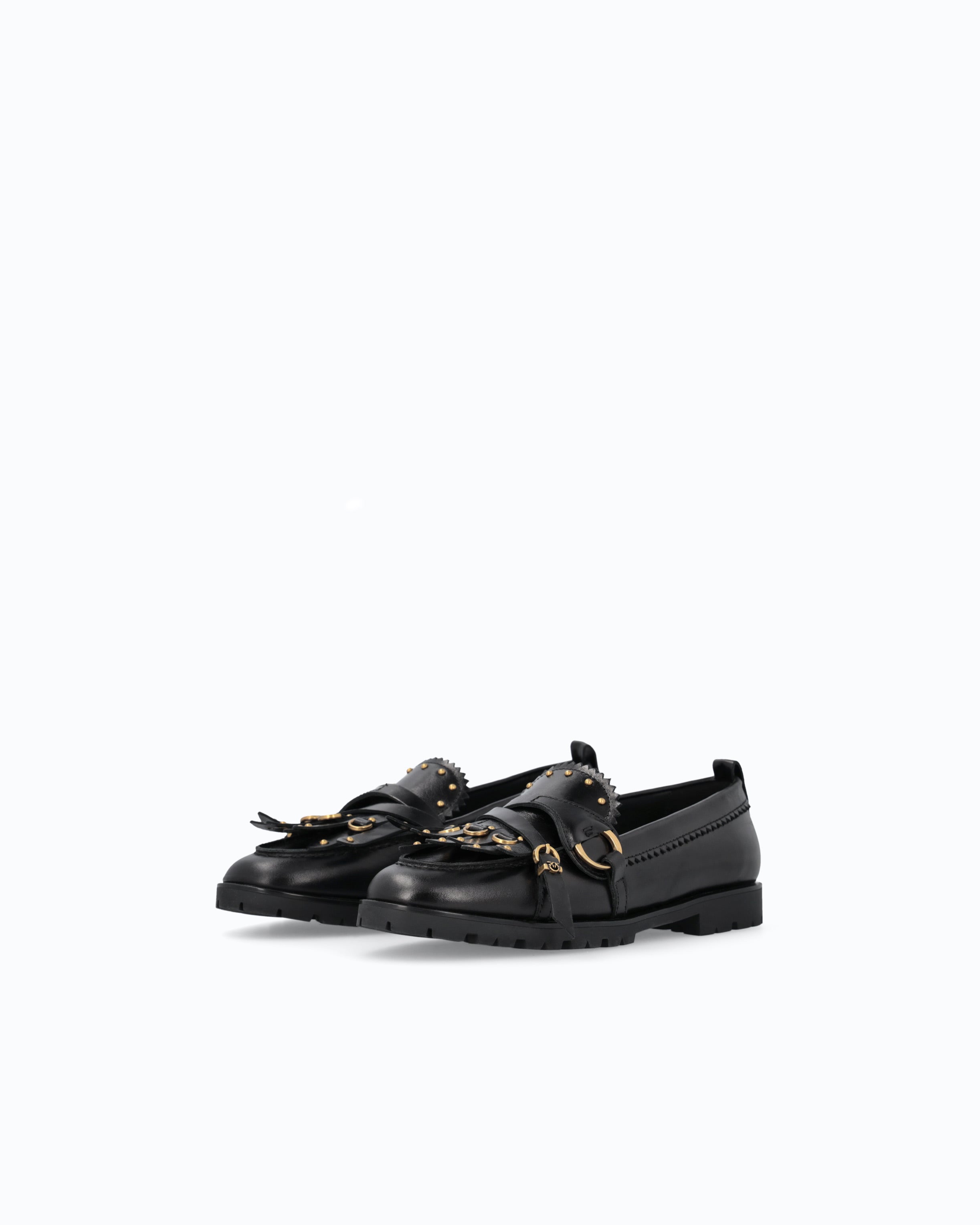 Pinko Nora 08 Loafer mokasyny skórzane czarne