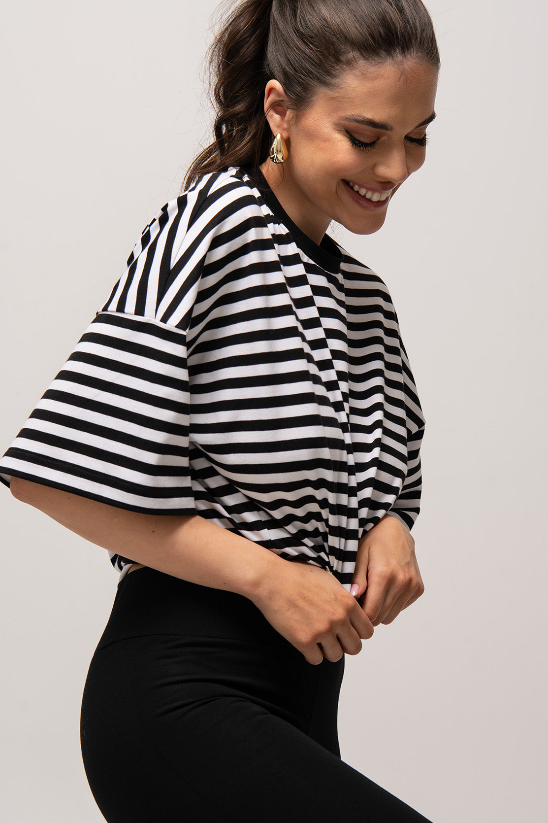 Nudyess Harper top bawełniany Black Stripes