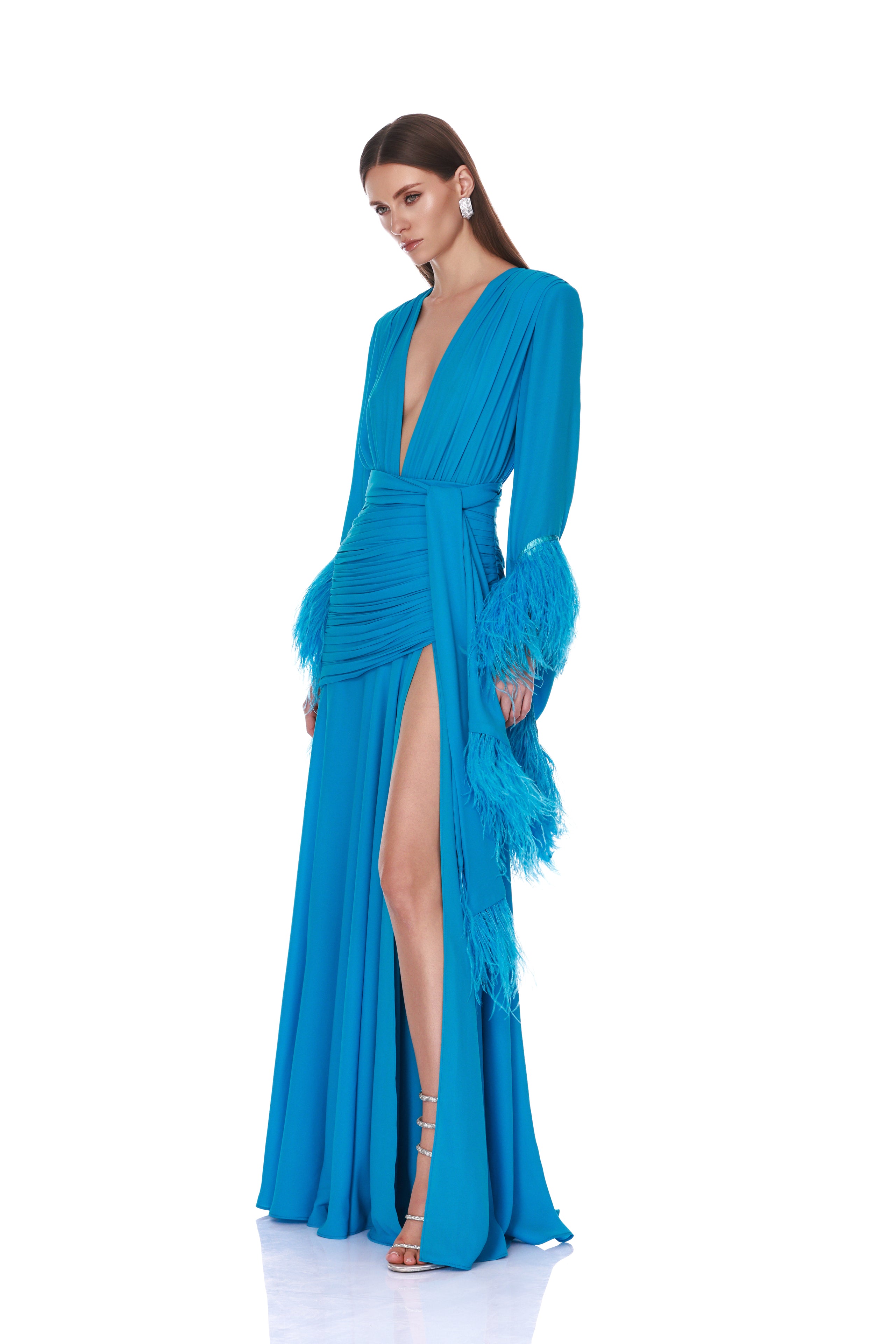Bronx and Banco Geisha Cerulean sukienka maxi błękitna