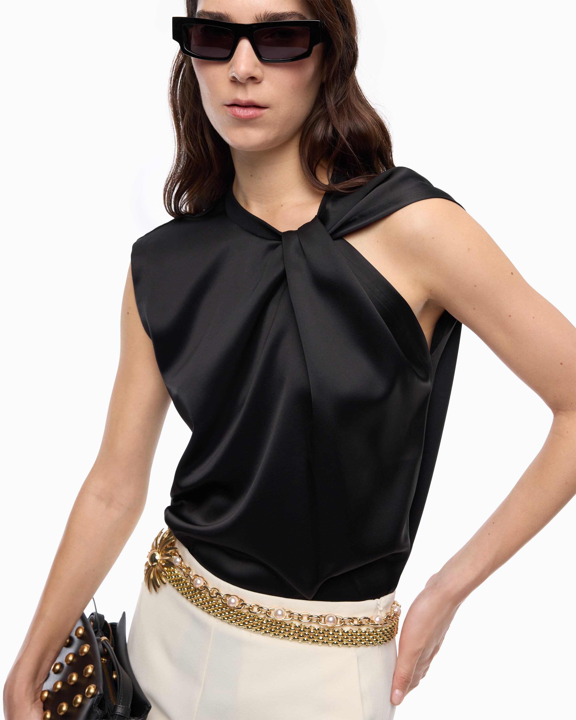 Pinko Smart Blouse bluzka satynowa czarna