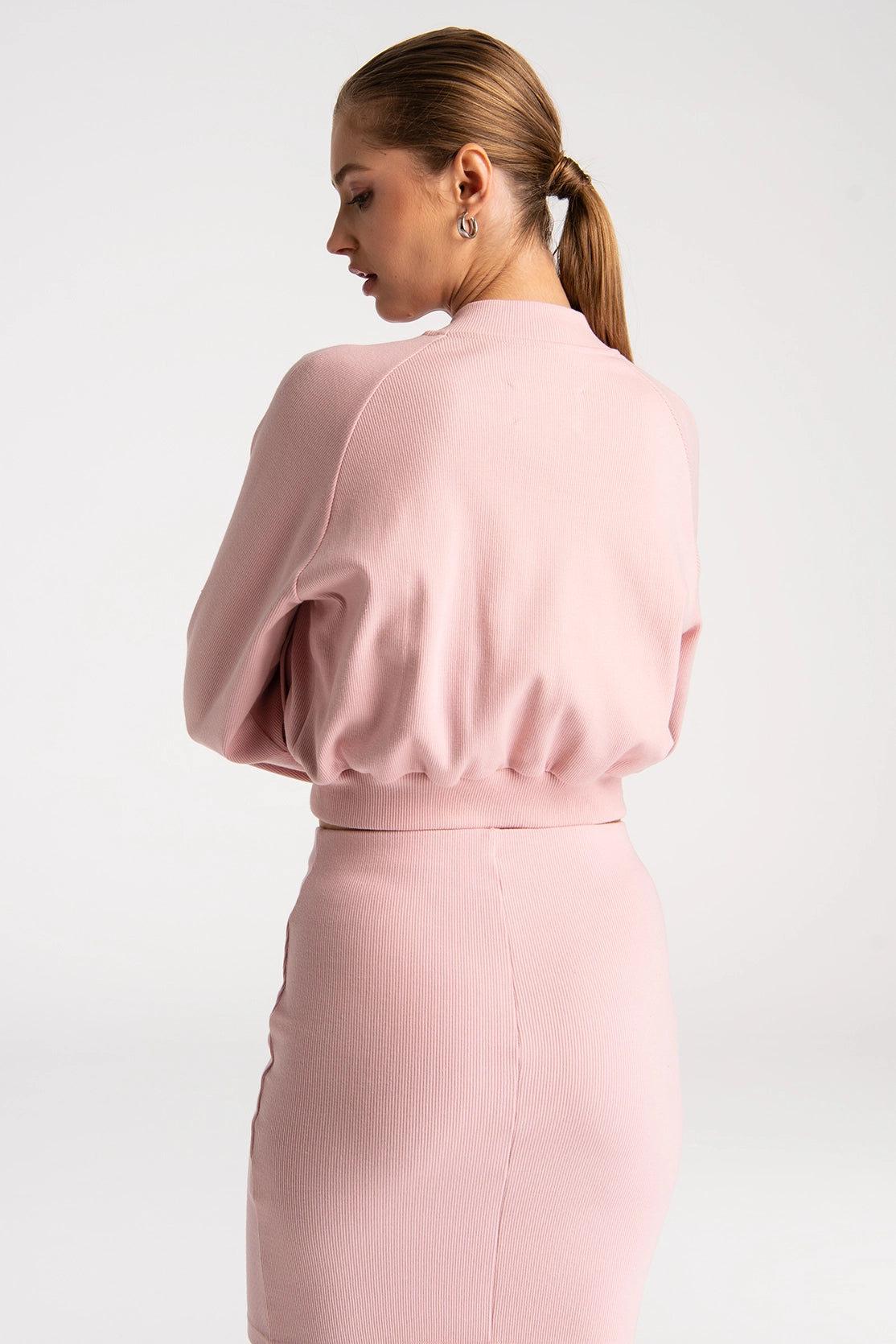 Nudyess Akaishi Short bomber prążkowany pink