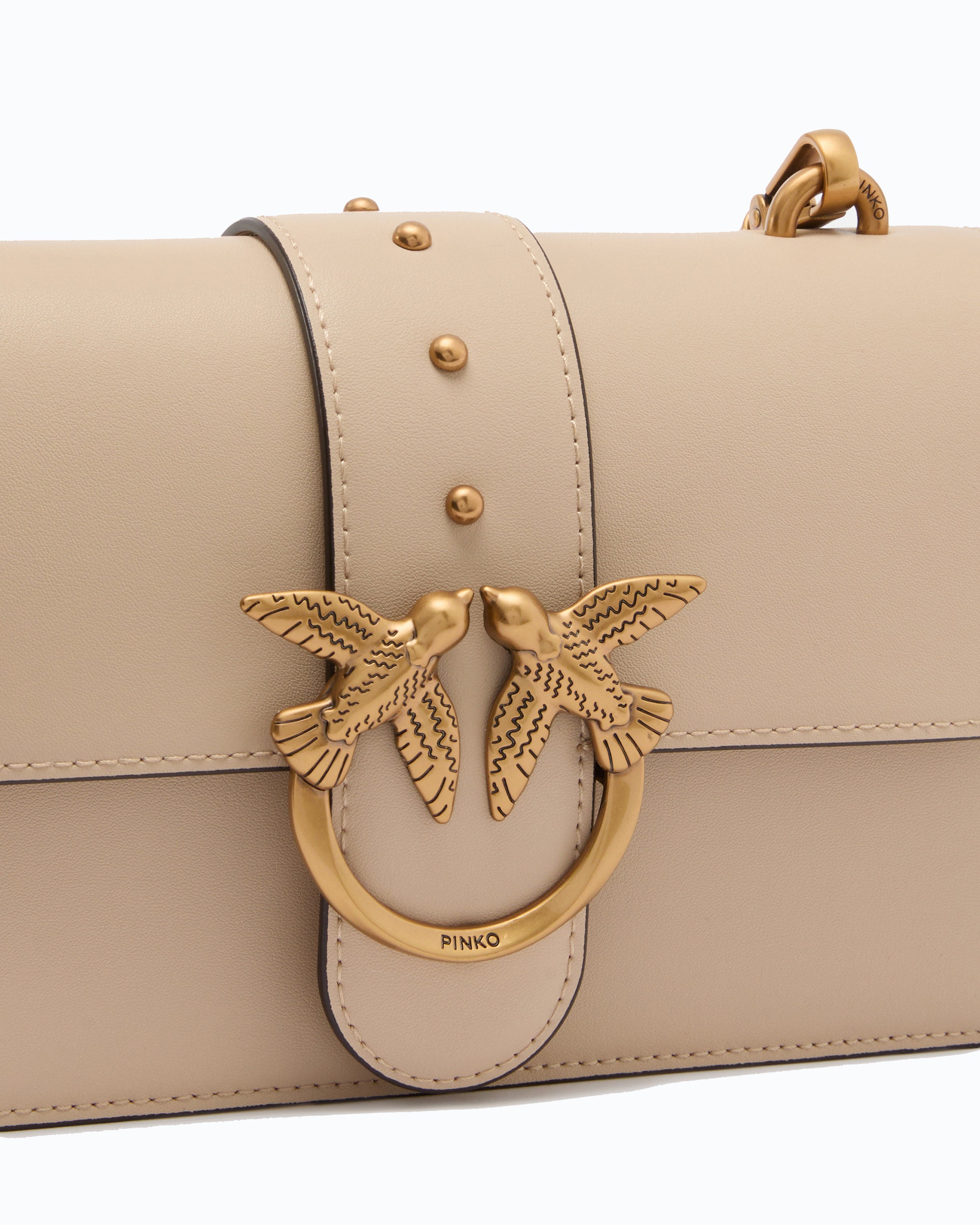 Pinko Love Bag One torebka skórzana mała z paskiem