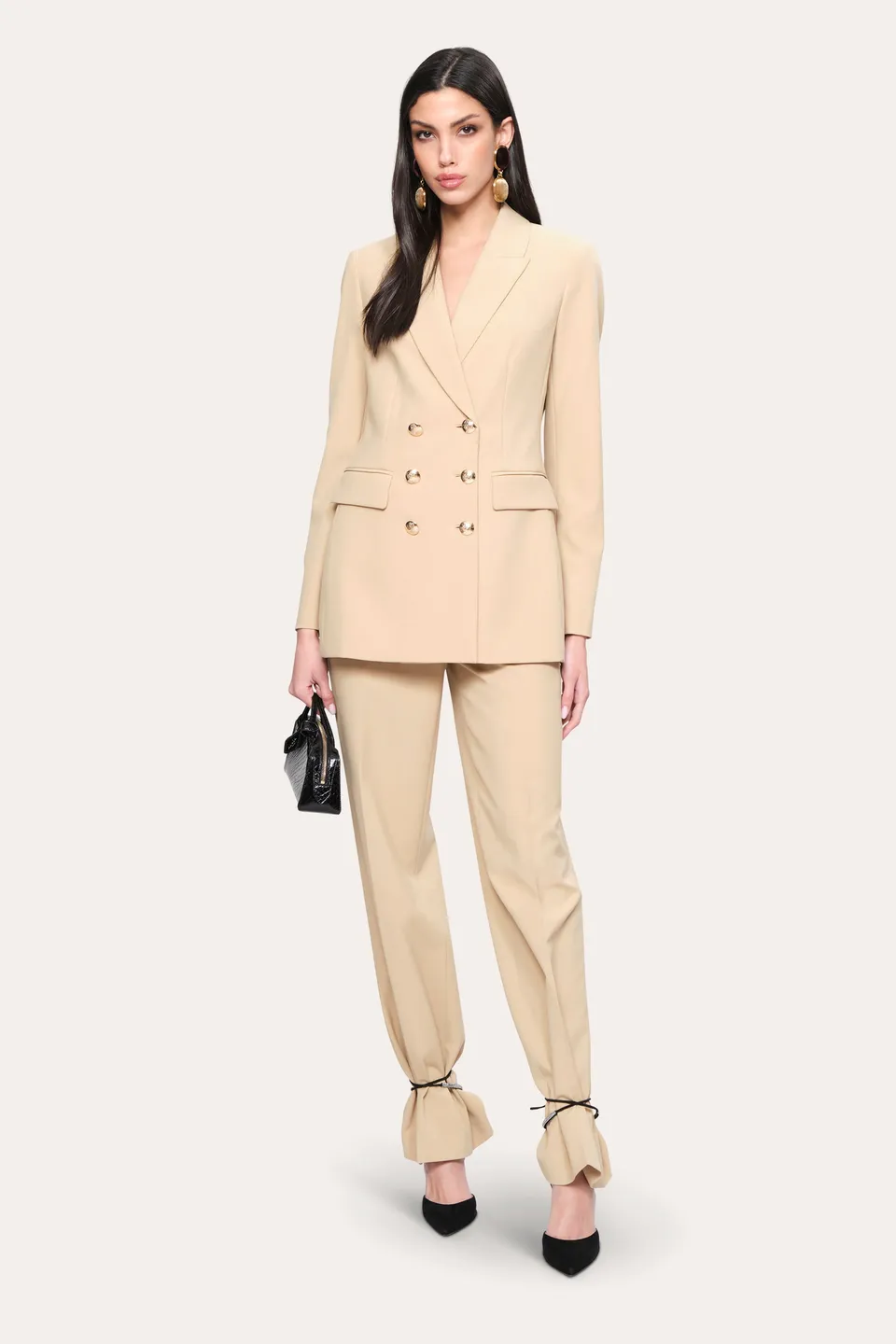 Elie Tahari Amara Blazer marynarka toffee krepa