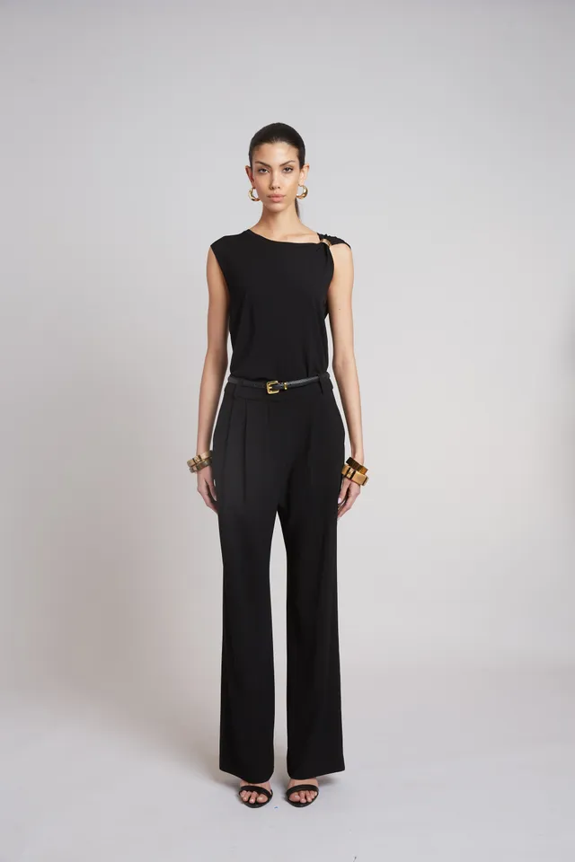 Elie Tahari E75XB505 top asymetryczny czarny XS-XL
