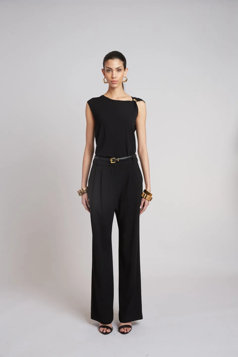 Elie Tahari E75XB505 top asymetryczny czarny XS-XL