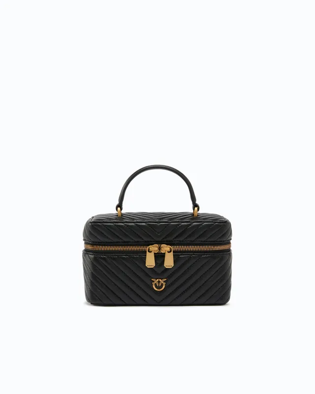Pinko Vanity Soft Mini torebka czarna skora pikowana