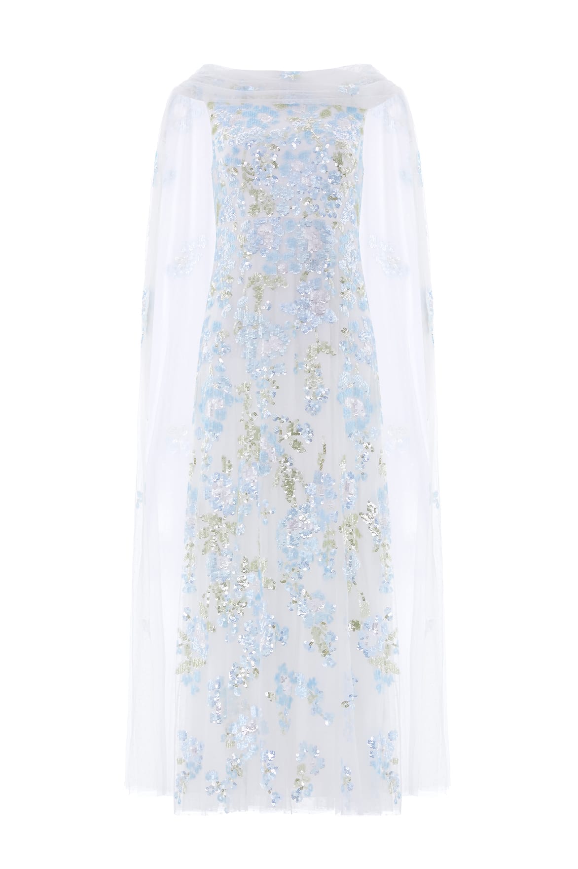 Needle & Thread Wisteria Sequin Ankle Gown suknia biała cekinowa