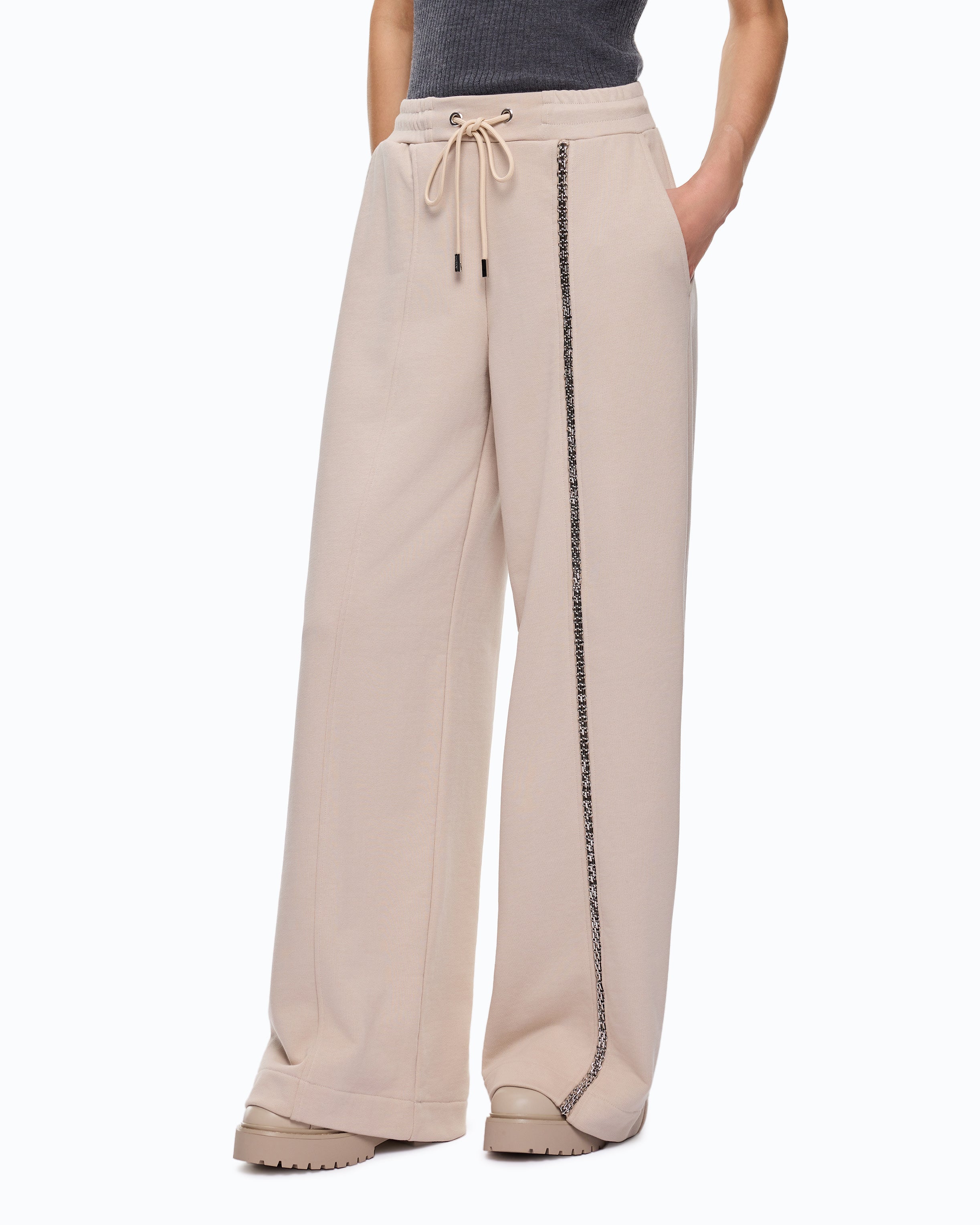 Pinko Passiflora Pants spodnie dresowe szare bawełniane