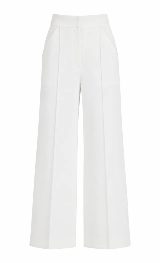 Temperley London Nyx Trousers spodnie ecru wełna