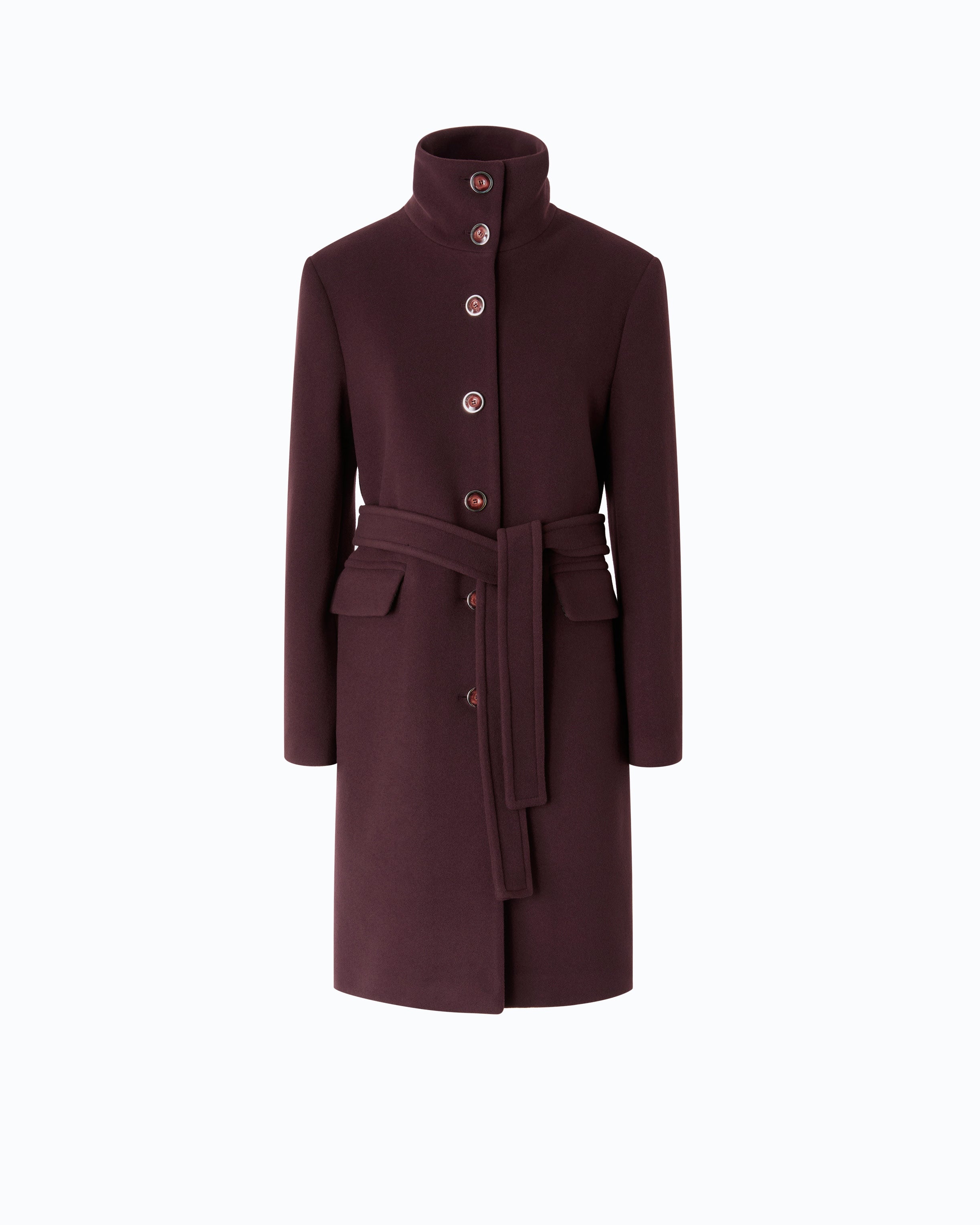 Pinko Citiso Coat płaszcz bordowy wełna
