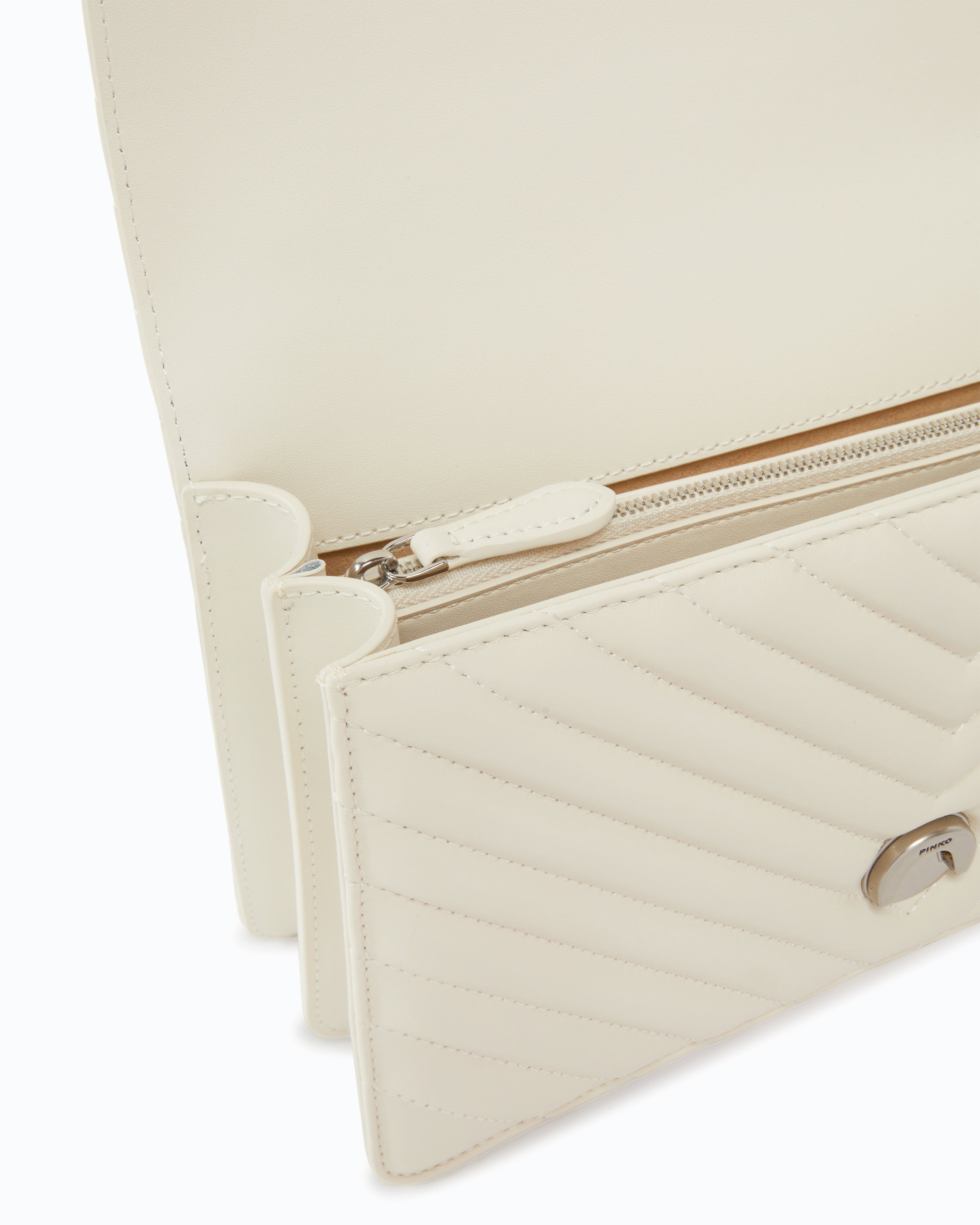 Pinko Classic Love Bag One Chevron torebka biała pikowana