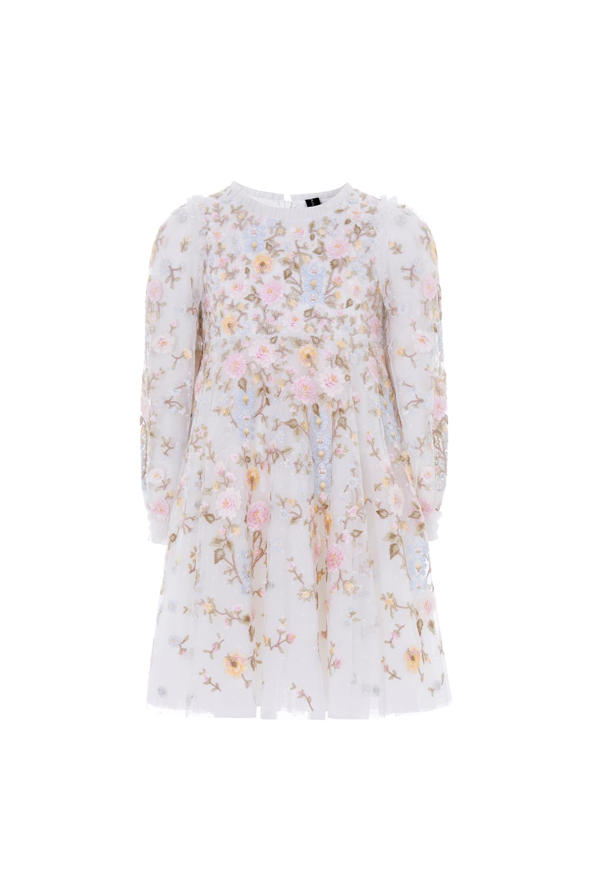 Needle & Thread Garden Rose Kids Dress sukienka bieli haftowana