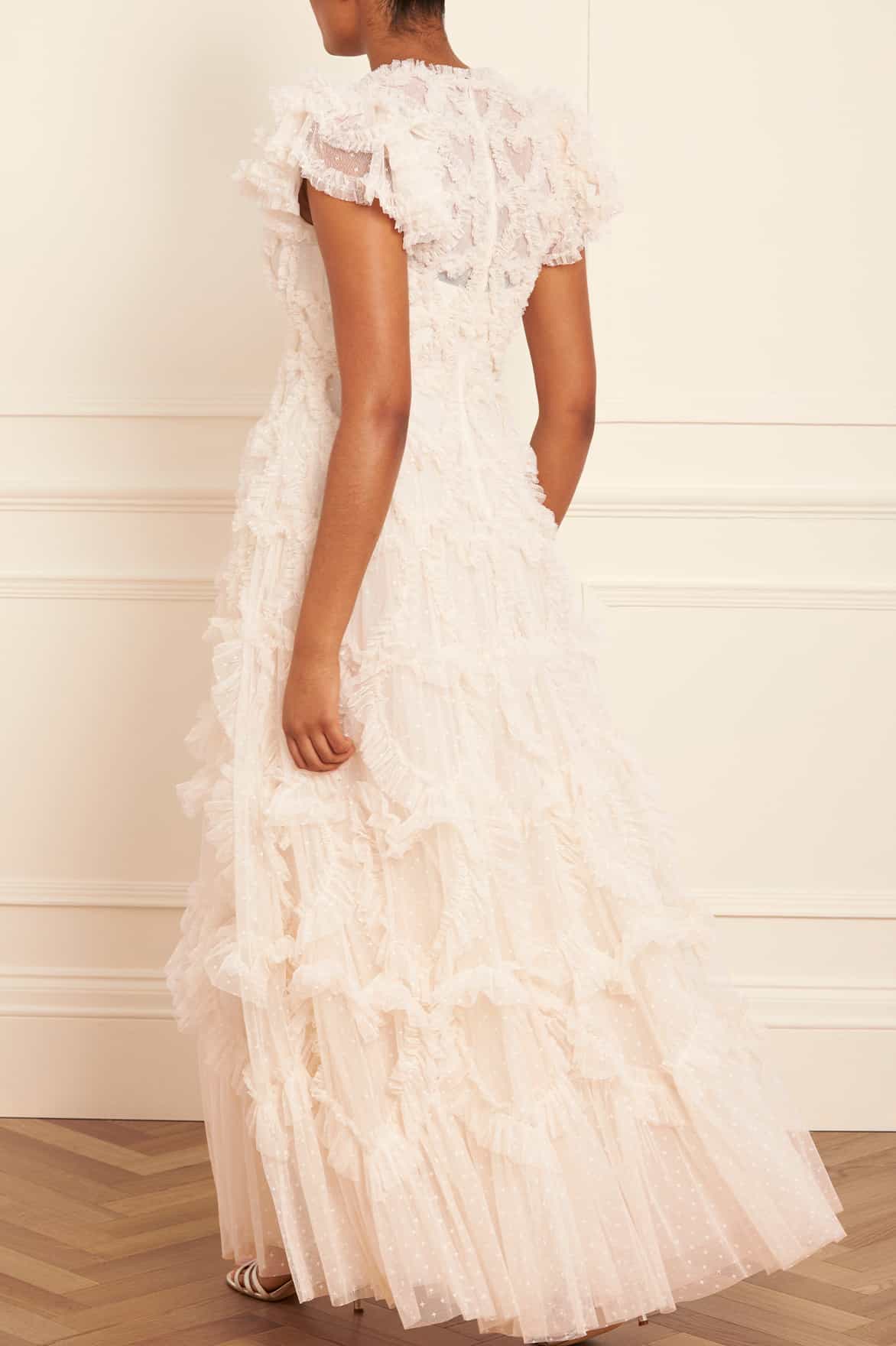 Needle & Thread Amorette V-Neck Gown suknia kremowa