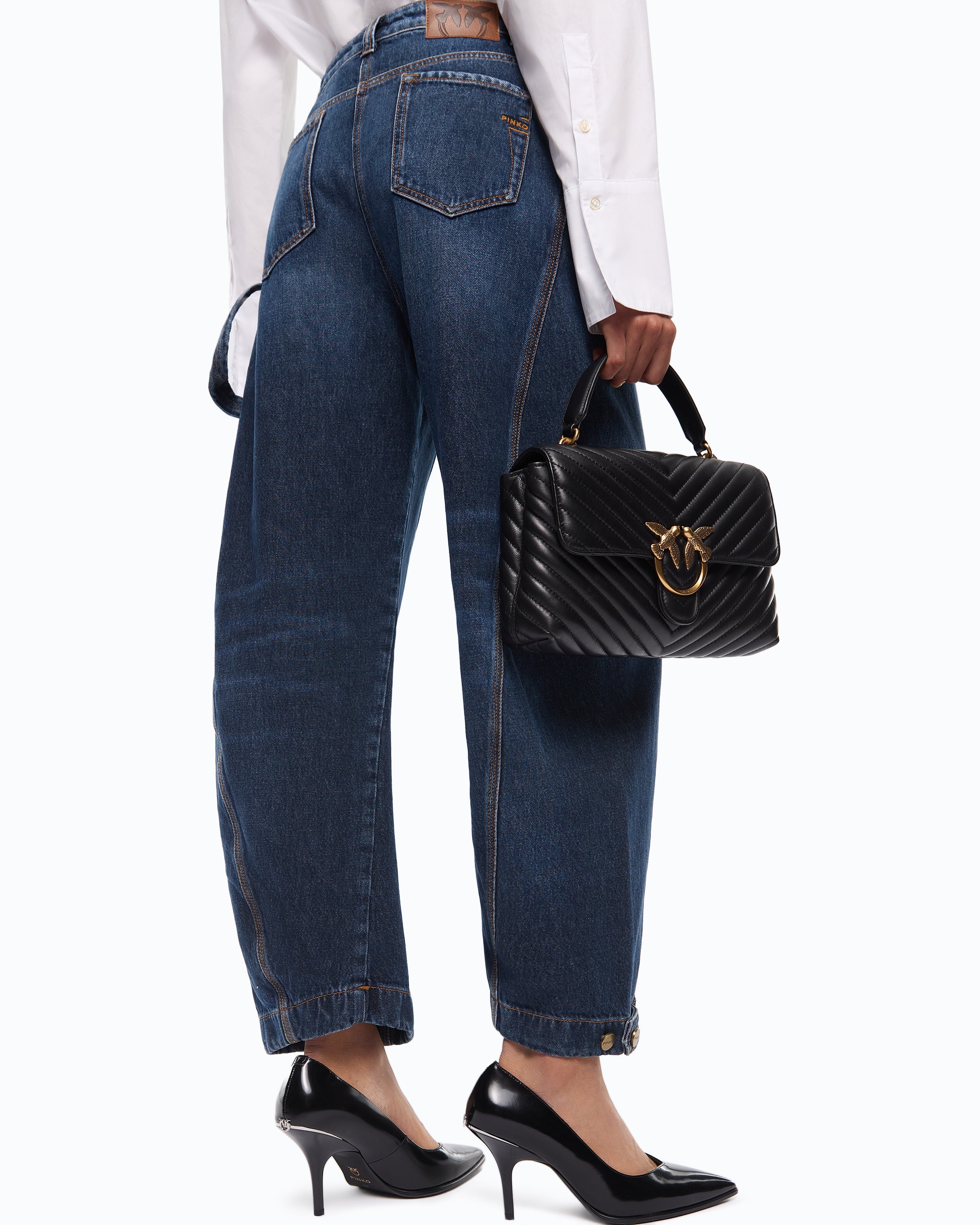 Pinko Sicuro Pants dżinsy proste workwear