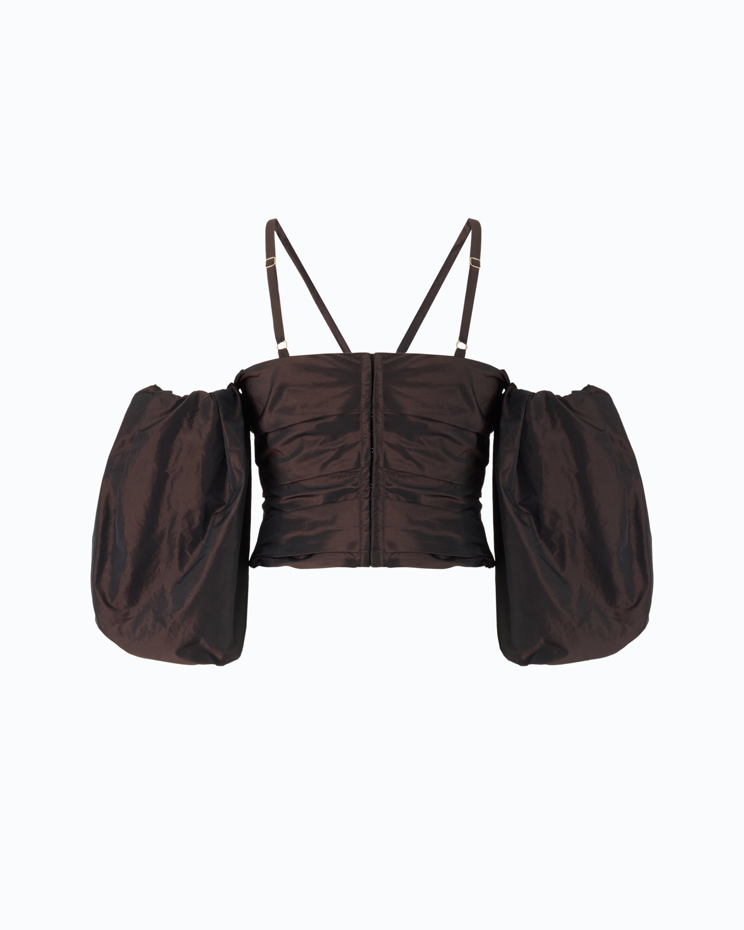 Pinko Maxda Top top brązowy tafta