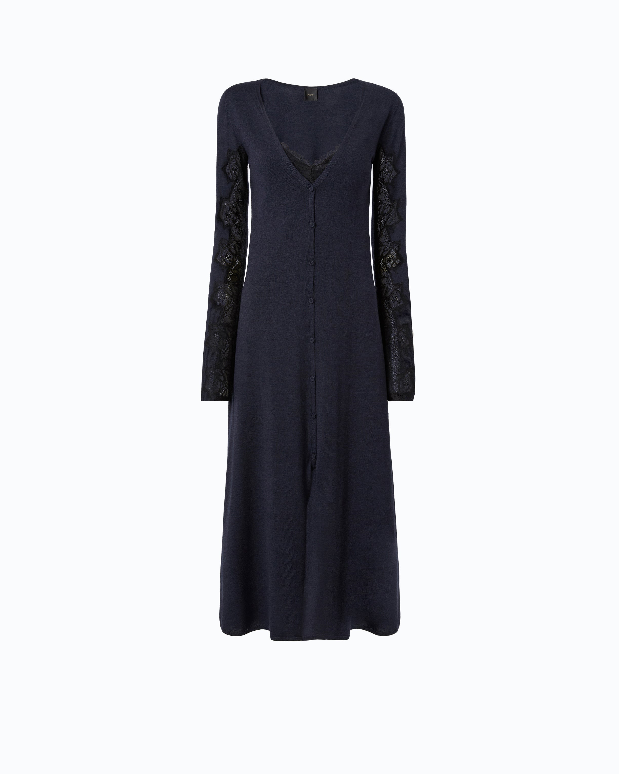 Pinko Ululato Dress sukienka midi wełniana niebieska