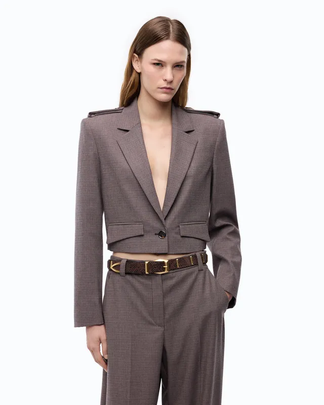 Pinko Manna Jacket żakiet pepitka beżowy krótki