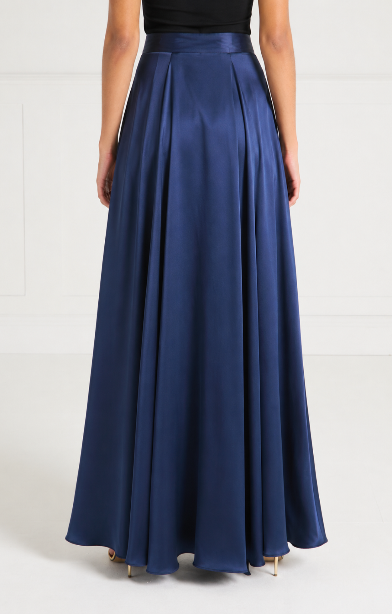 Temperley London Amerie spódnica satynowa szafirowa