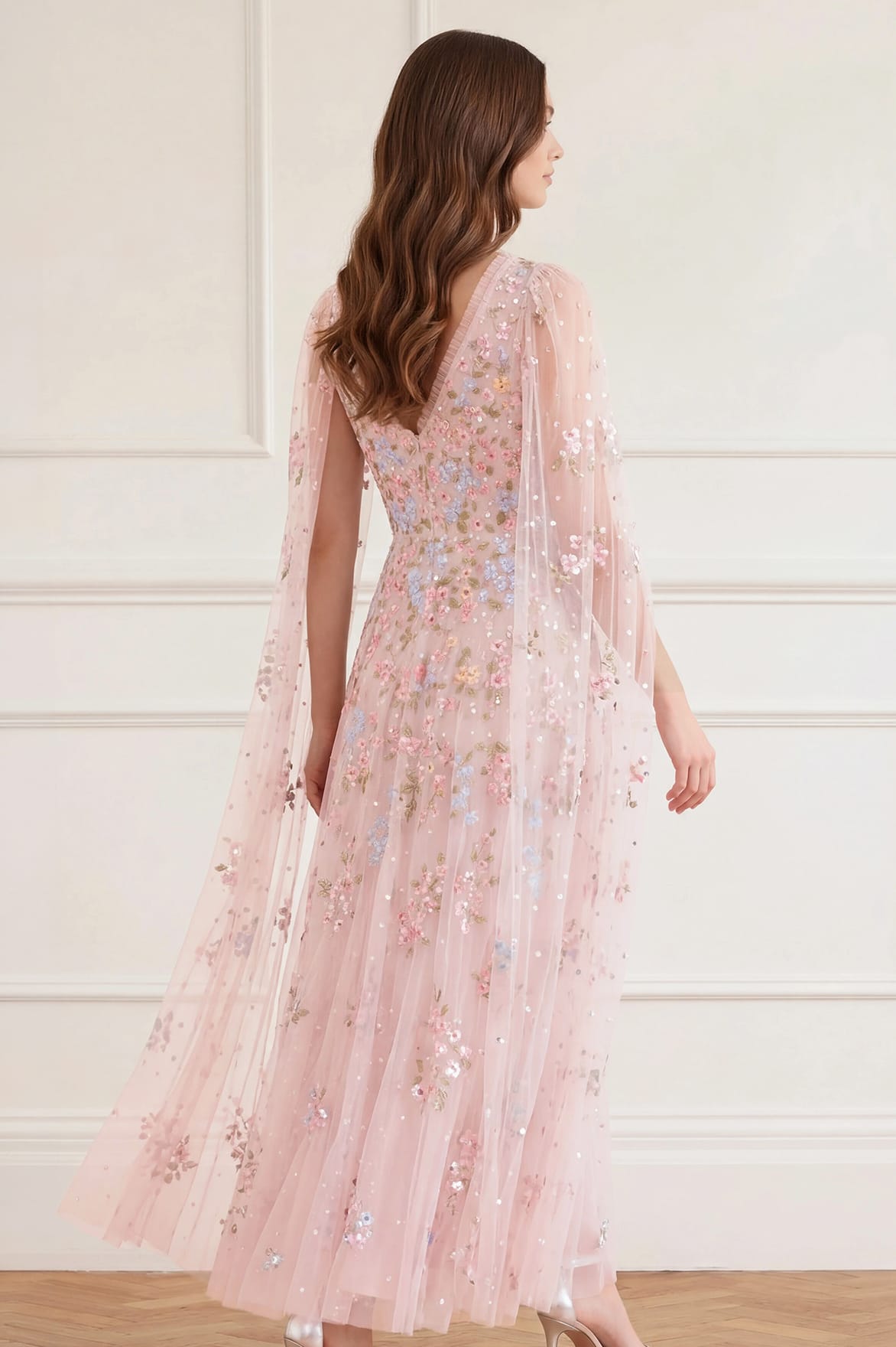 Needle & Thread Versailles Ditsy Ankle Gown suknia kwiatowa