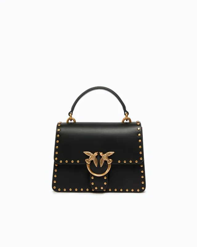 Pinko Top Handle Mini Light torebka skórzana czarna