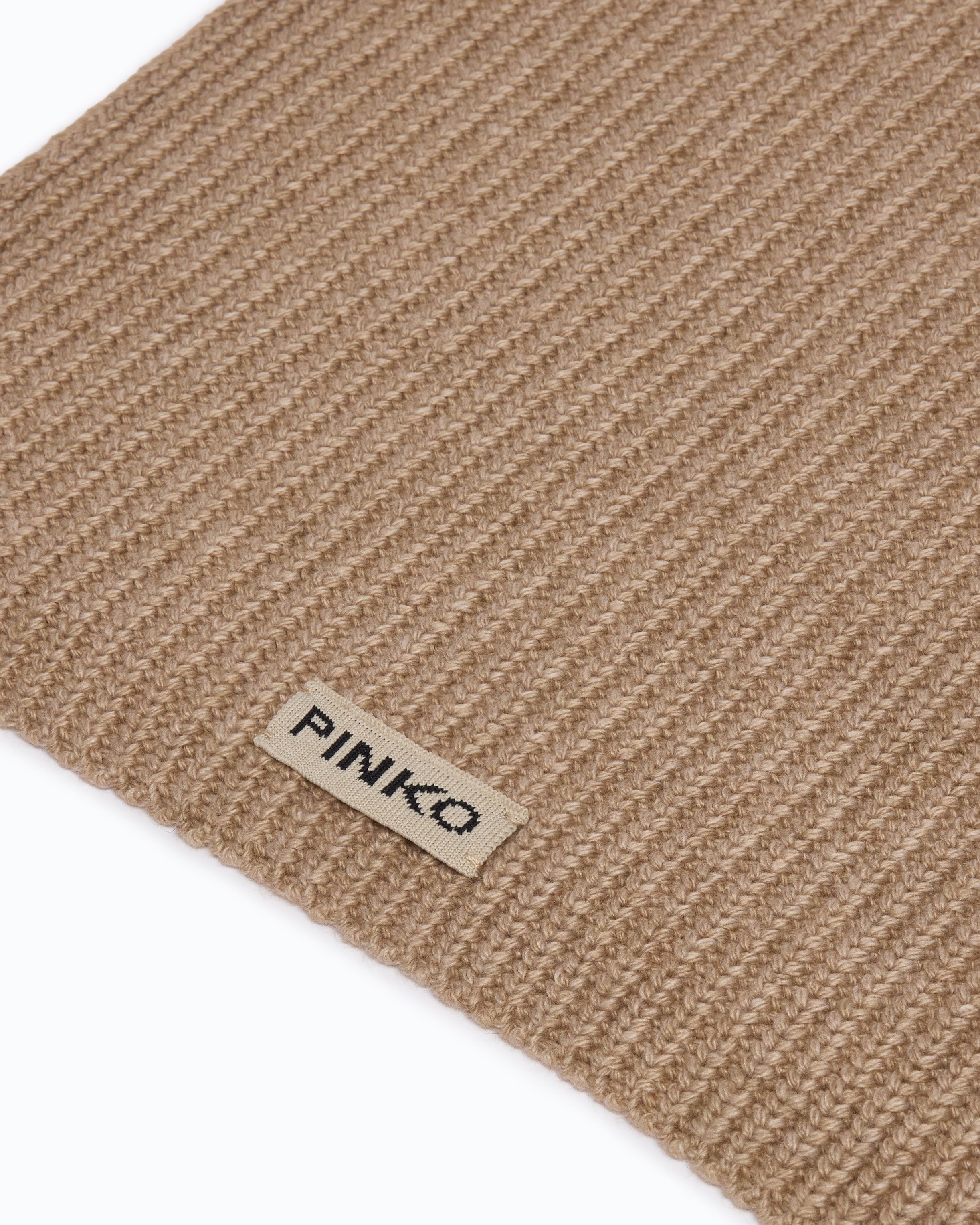 Pinko Slovenia Scarf szalik beżowy wełniany