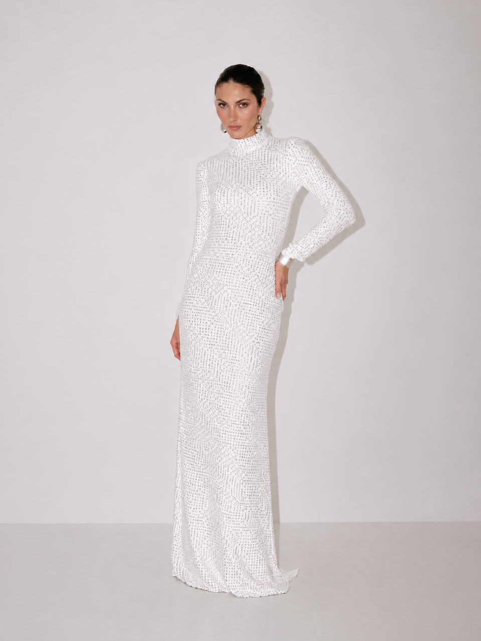 Delfi Collective Esme sukienka wieczorowa ivory cekiny