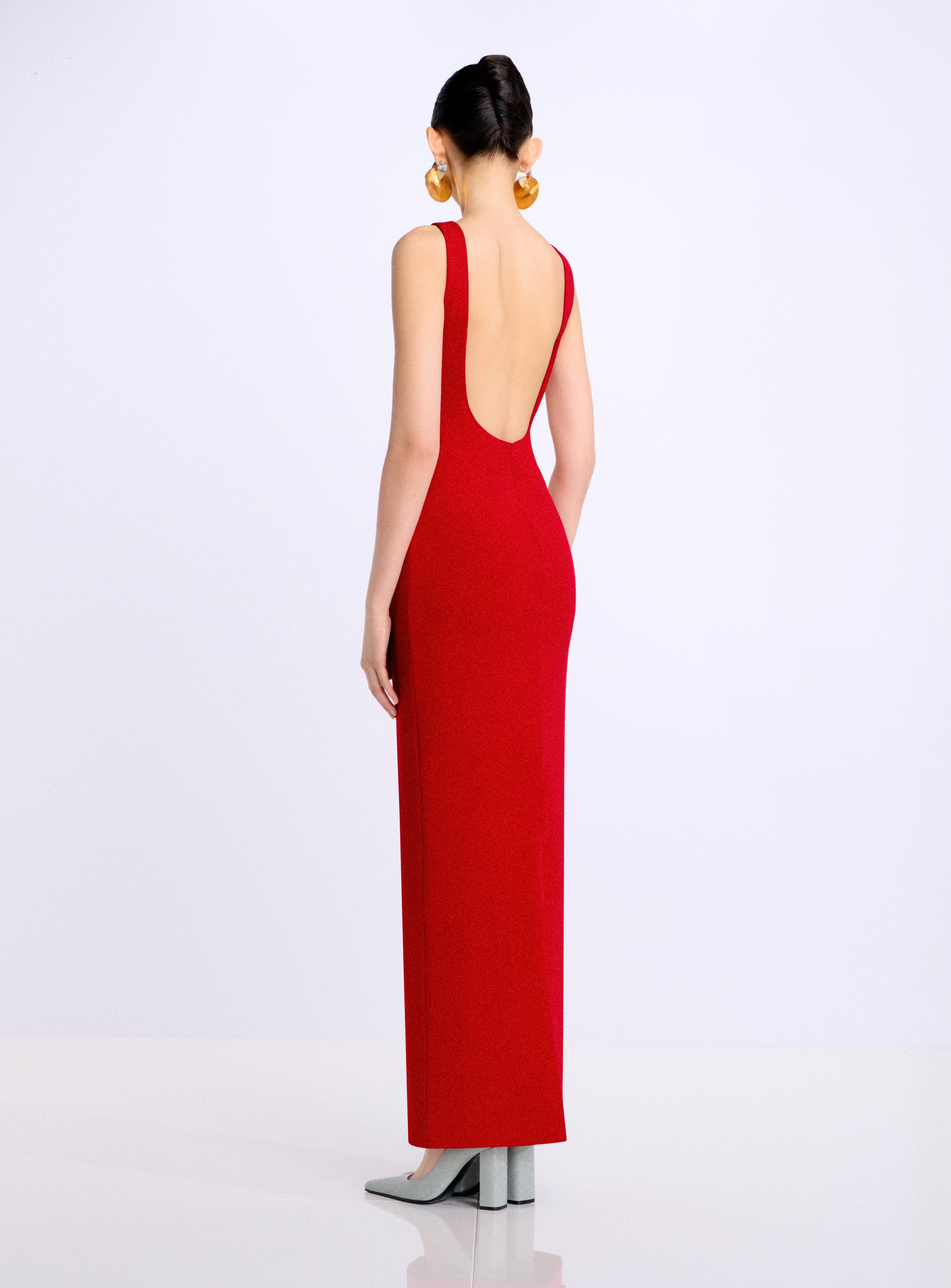 Solace London Aneila sukienka czerwona maxi