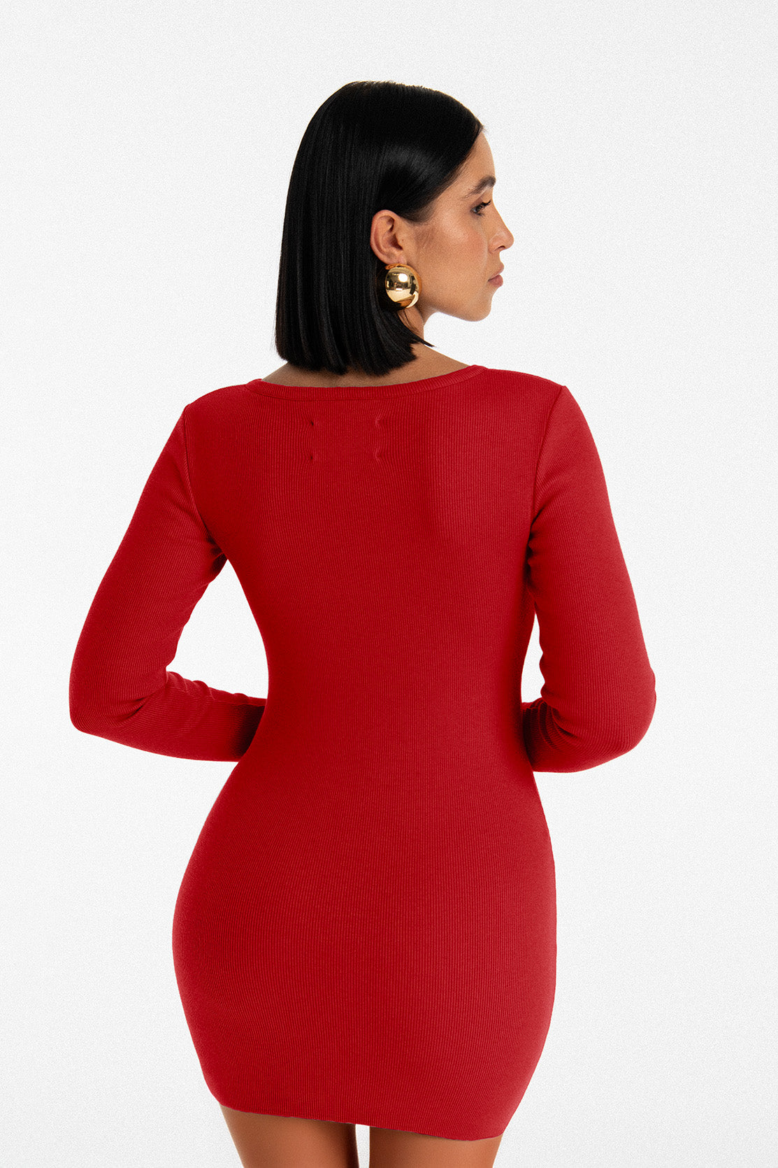 Nudyess Isla sukienka mini Red prążkowana