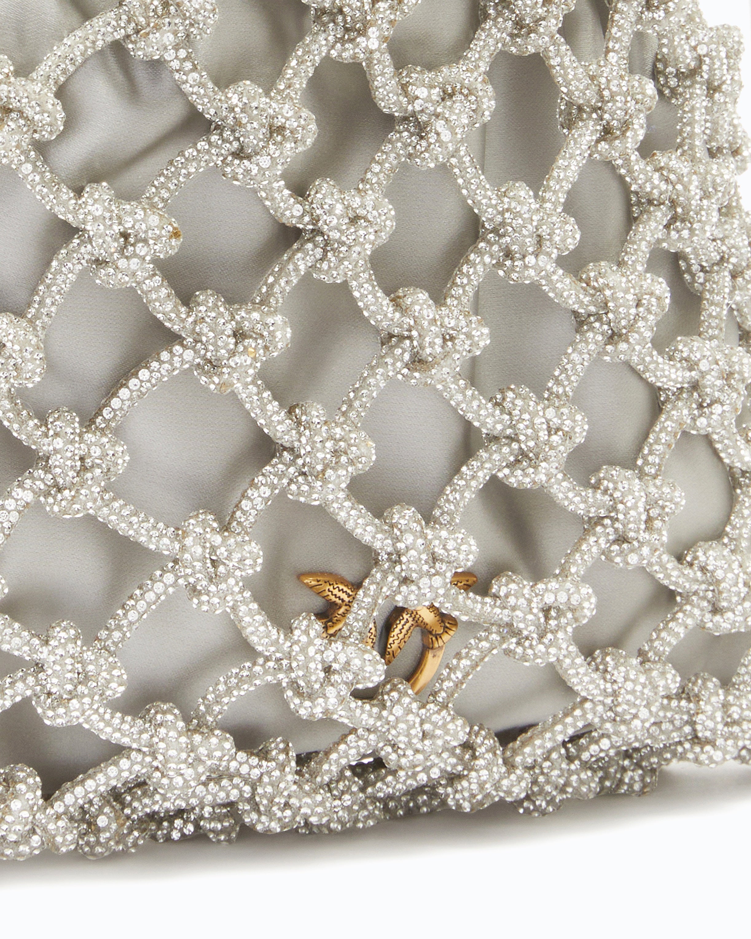Pinko Handbag Mini torebka kryształki srebrna