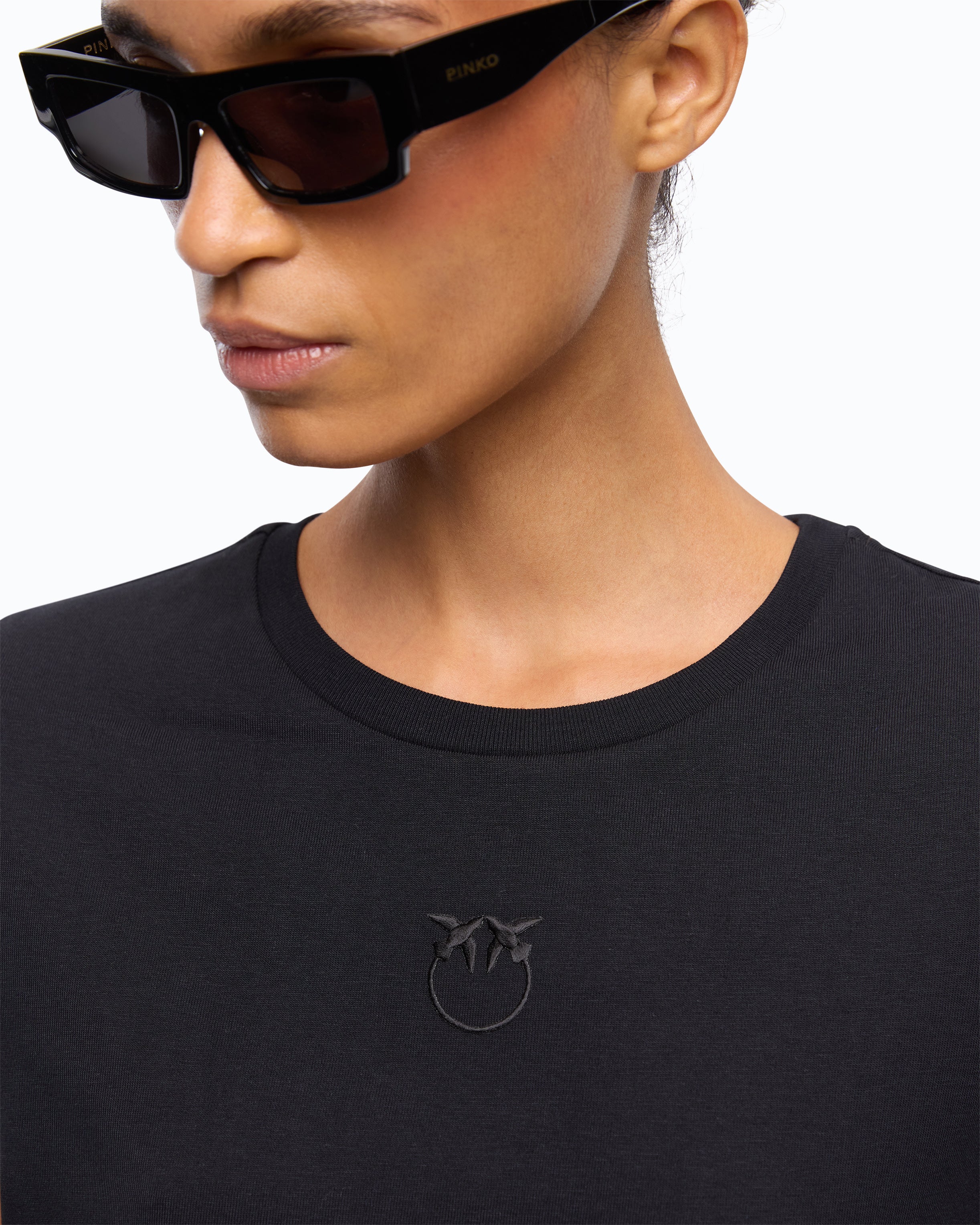 Pinko Love Birds t-shirt bawełniany czarny