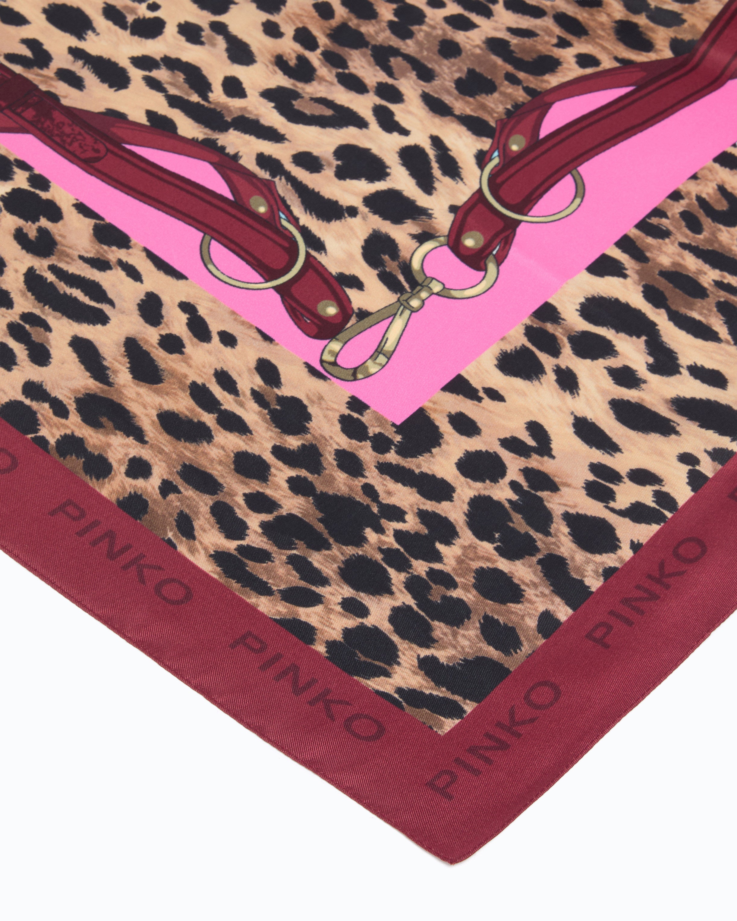 Pinko Limbo Scarf apaszka jedwabna w cętki kolorowa