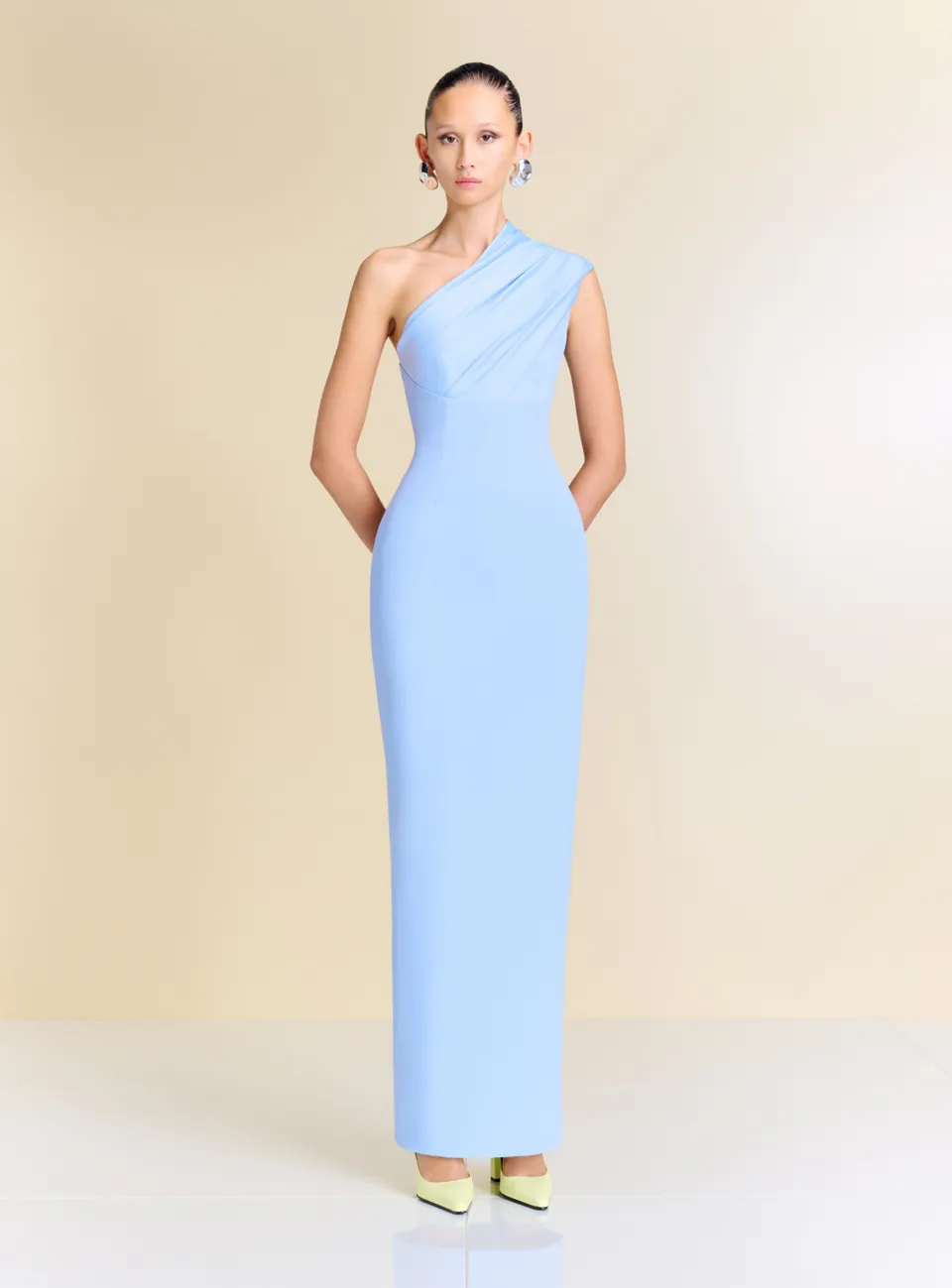Solace London Gracie sukienka wieczorowa maxi jasnoniebieska